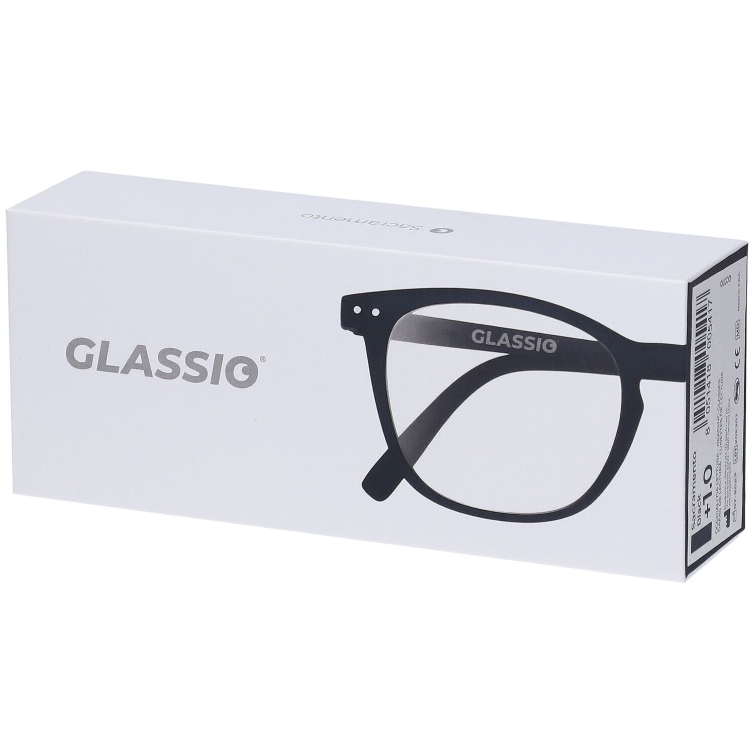 Occhiali da Lettura Glassio Sacramento Colore Nero Gradazione +1,0