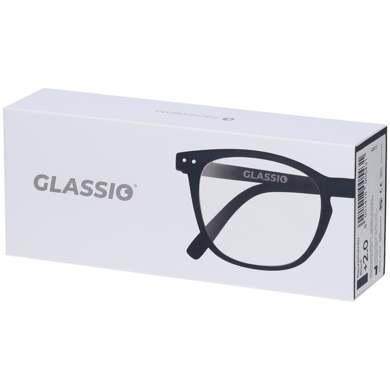 Occhiali da Lettura Glassio Sacramento Colore Nero Gradazione +2,0