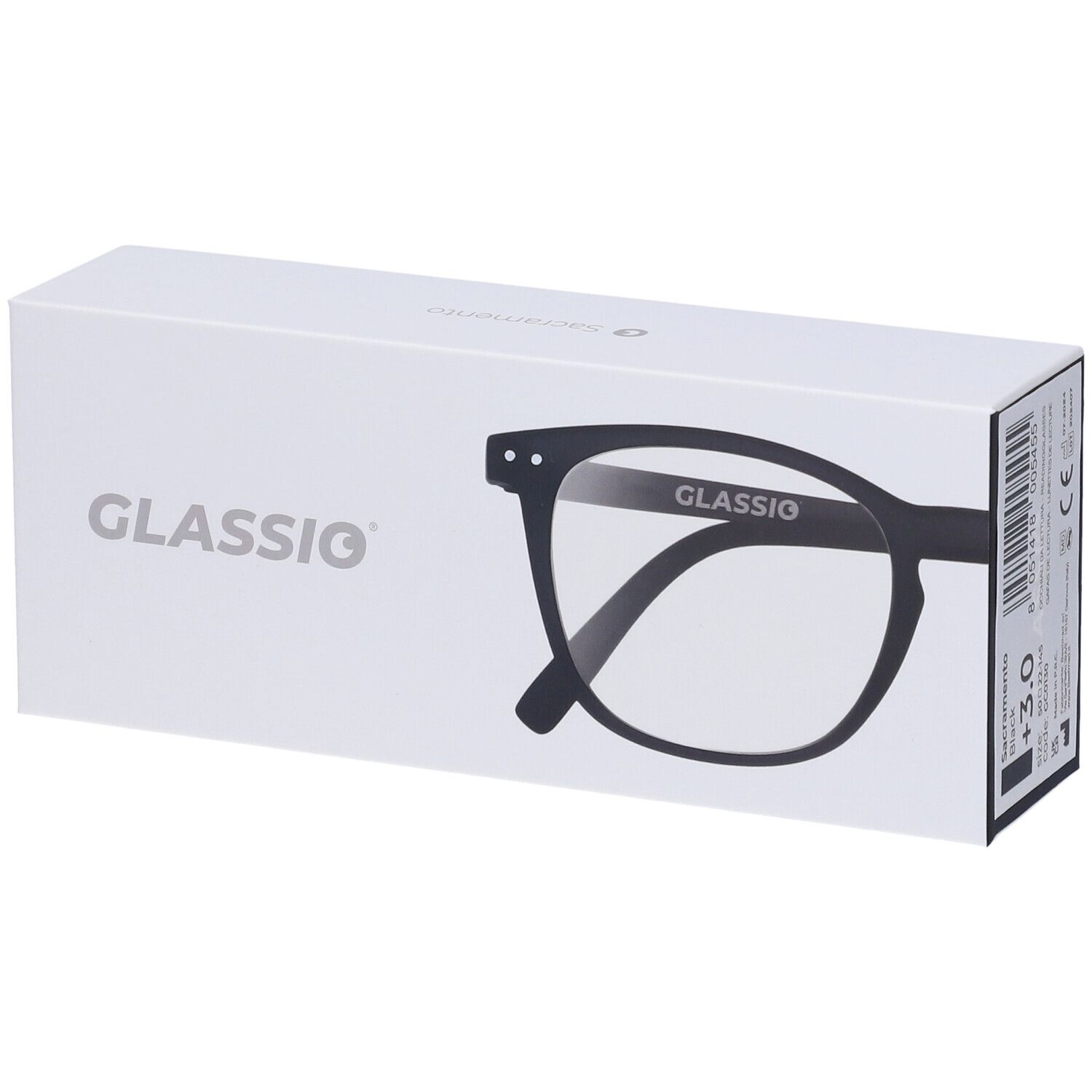 Occhiali da Lettura Glassio Sacramento Colore Nero Gradazione +3,0