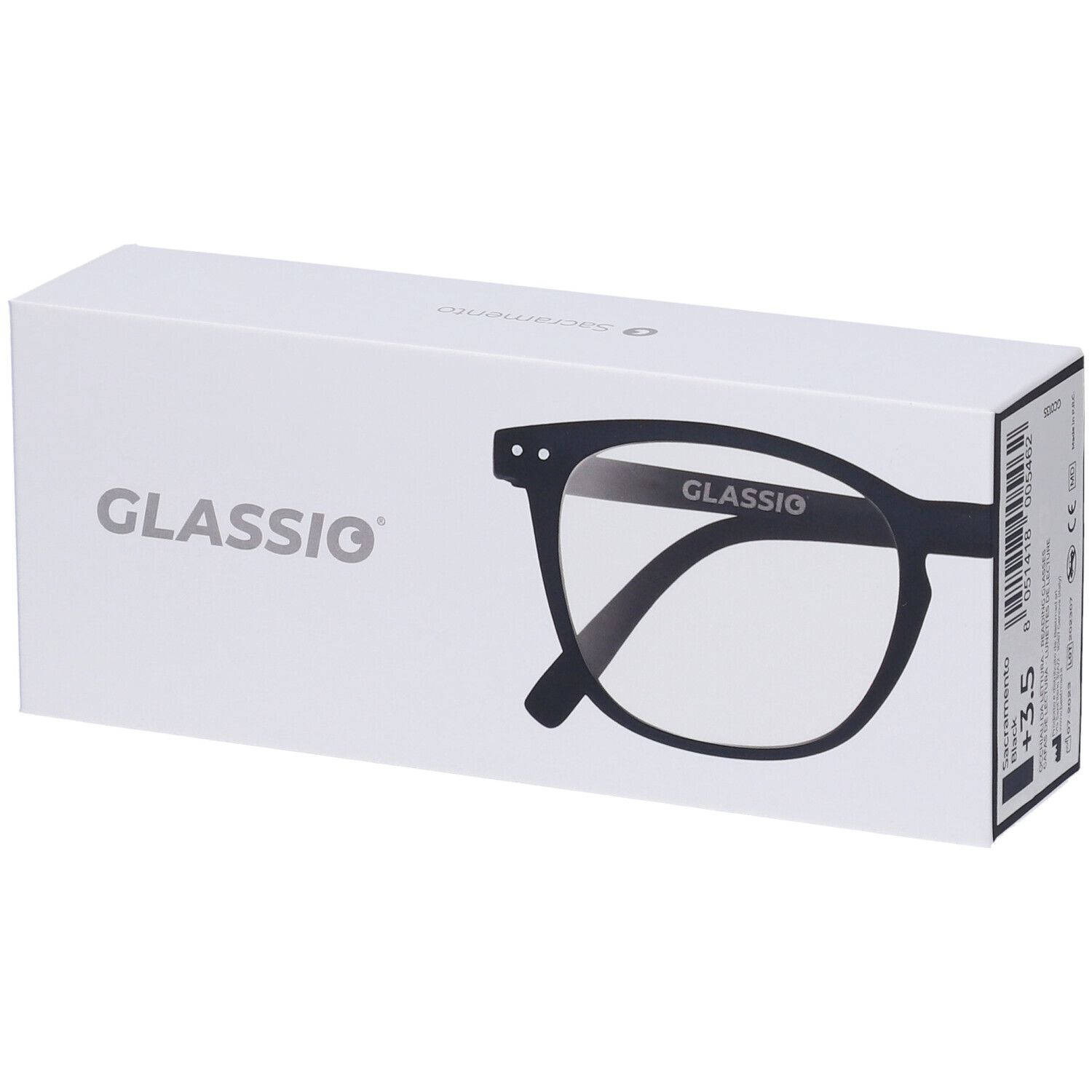 Occhiali da Lettura Glassio Sacramento Colore Nero Gradazione +3,5