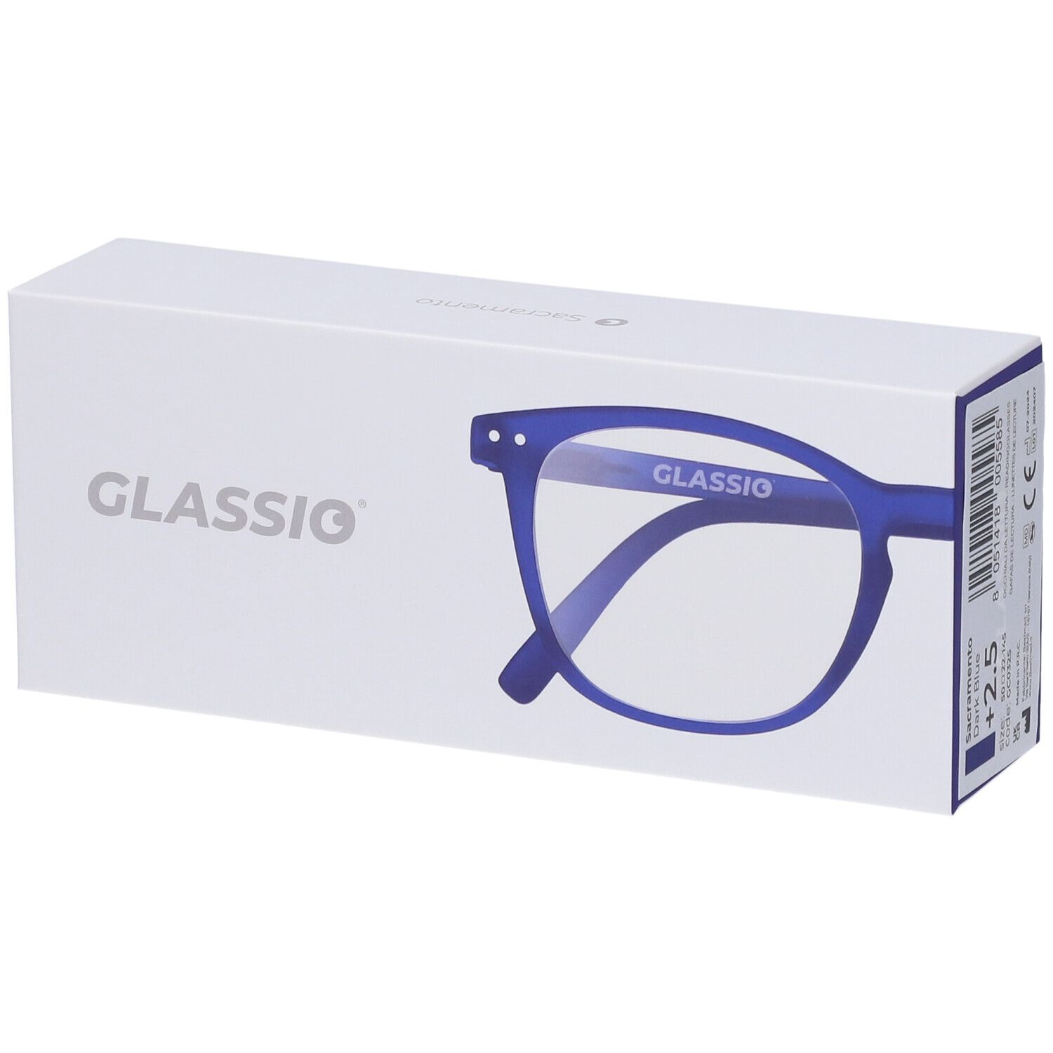 Occhiali da Lettura Glassio Sacramento Colore Blu Scuro Gradazione +2,5
