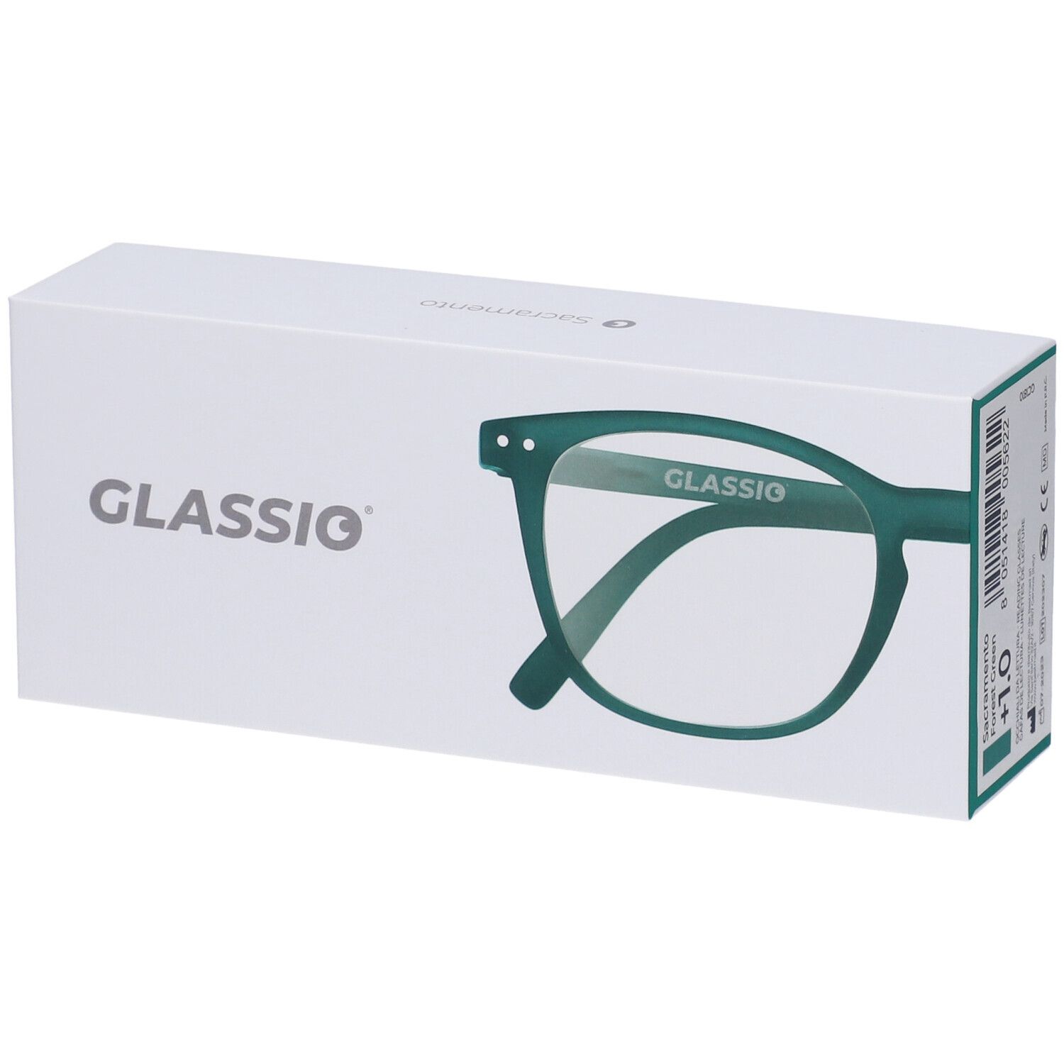 Occhiali da Lettura Glassio Sacramento Colore Verde Foresta Gradazione +1,0