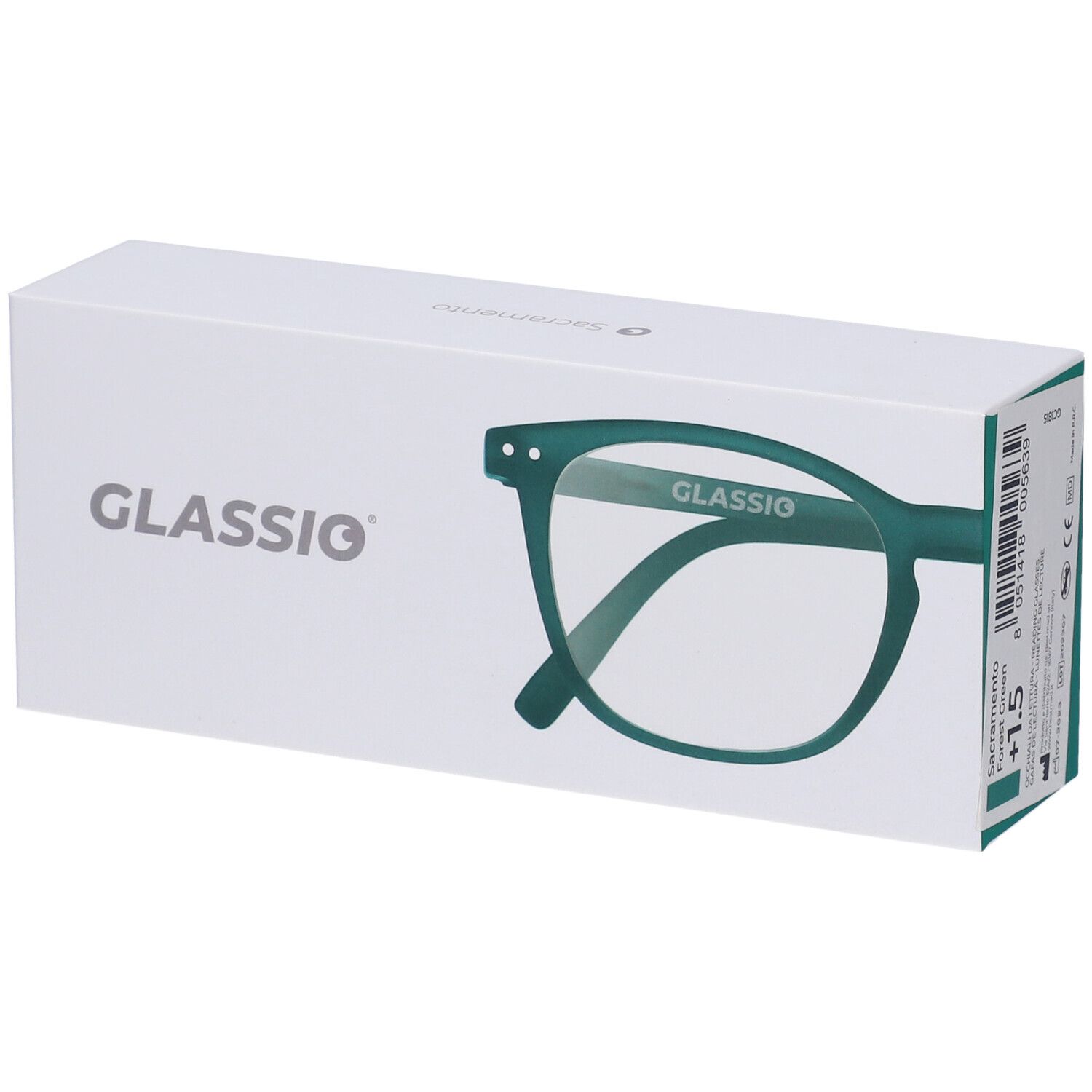 Occhiali da Lettura Glassio Sacramento Colore Verde Foresta Gradazione +1,5