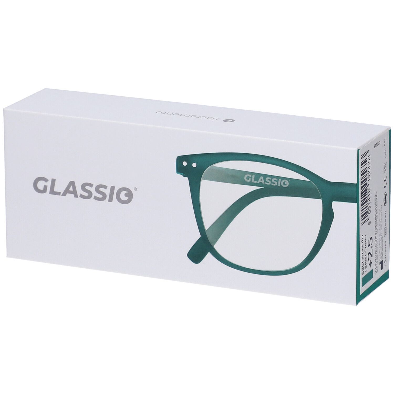 Occhiali da Lettura Glassio Sacramento Colore Verde Foresta Gradazione +2,5