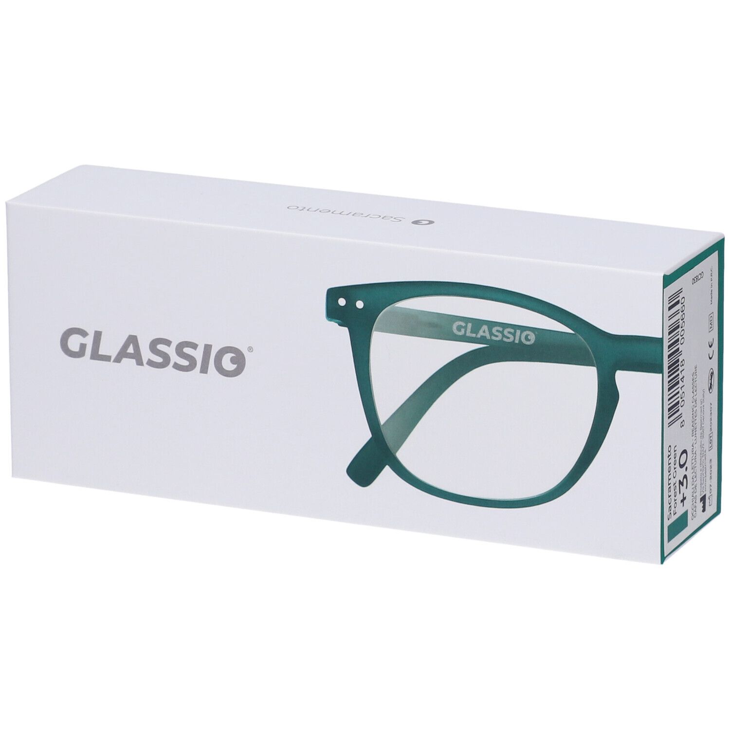 Occhiali da Lettura Glassio Sacramento Colore Verde Foresta Gradazione +3,0