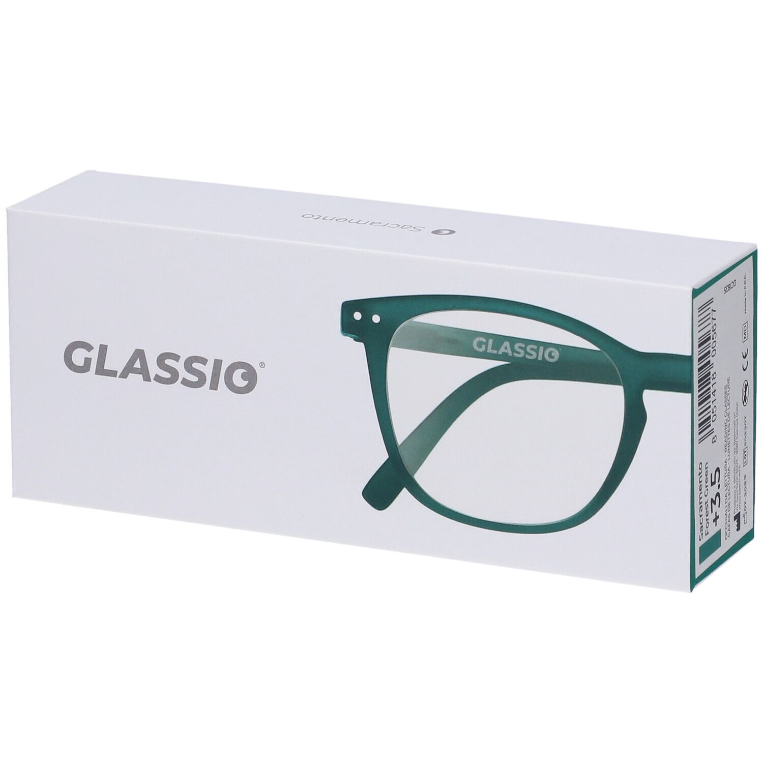 Occhiali da Lettura Glassio Sacramento Colore Verde Foresta Gradazione +3,5