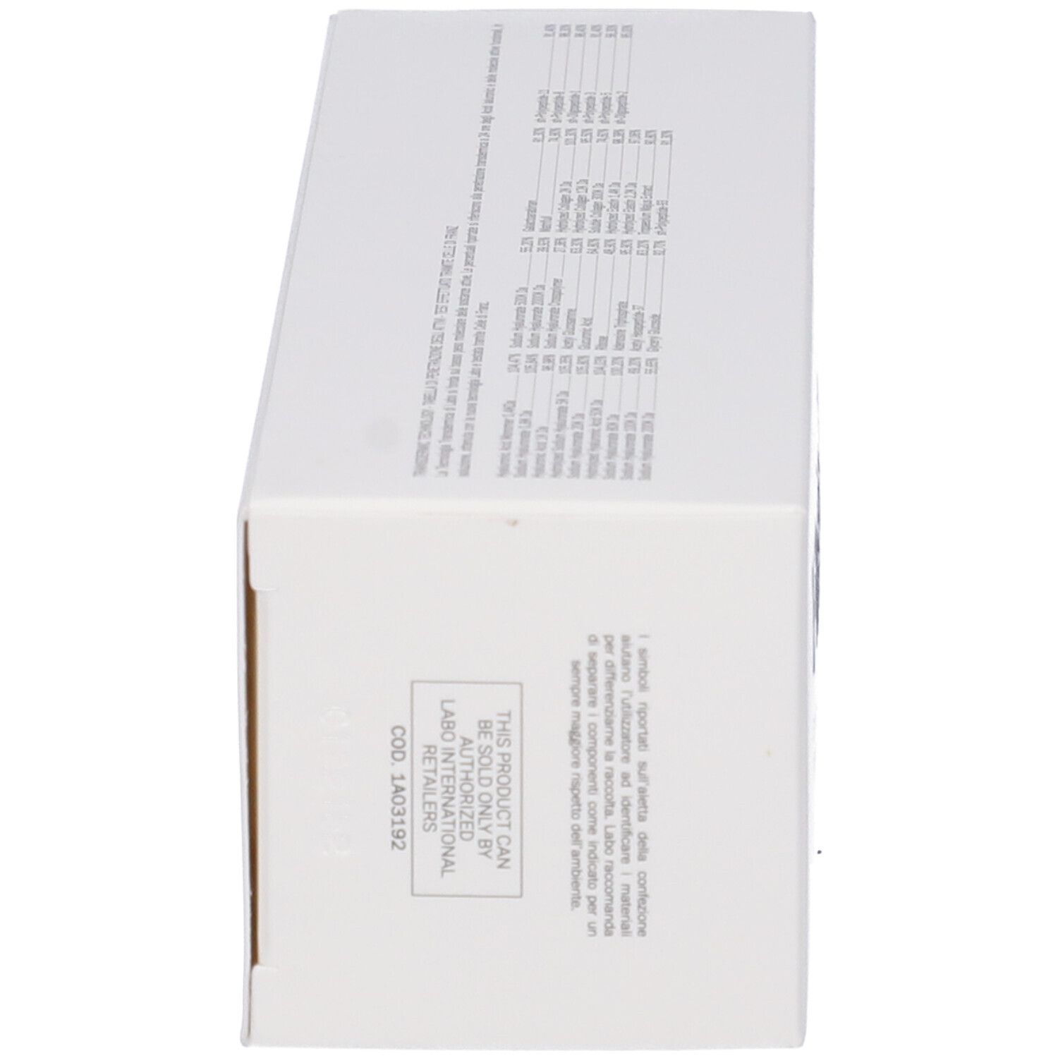 Vista laterale della confezione Fillerina 12 Double Filler. Informazioni sul prodotto e codice.