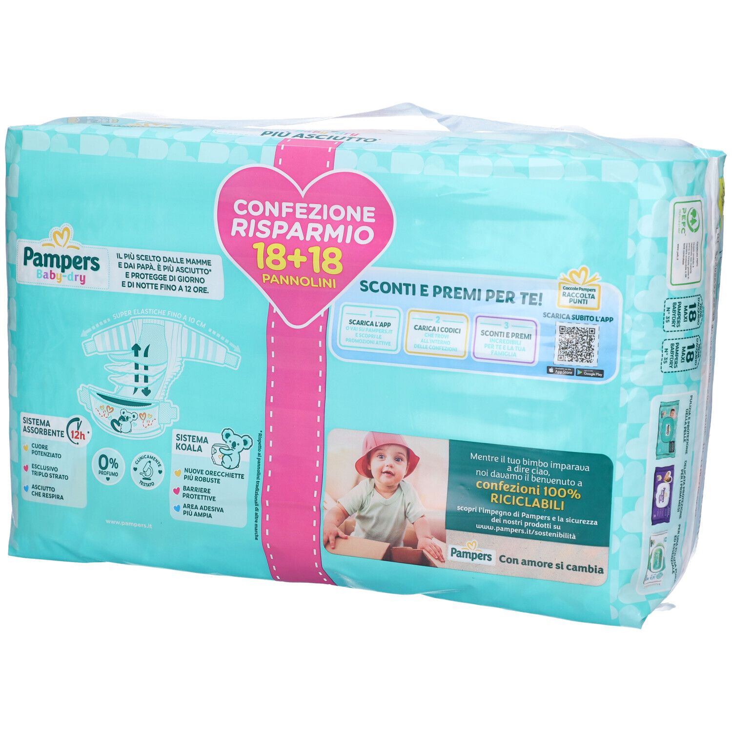 Pampers Baby Dry Windeln Duo Downcount Maxi 36 Stück Pampers