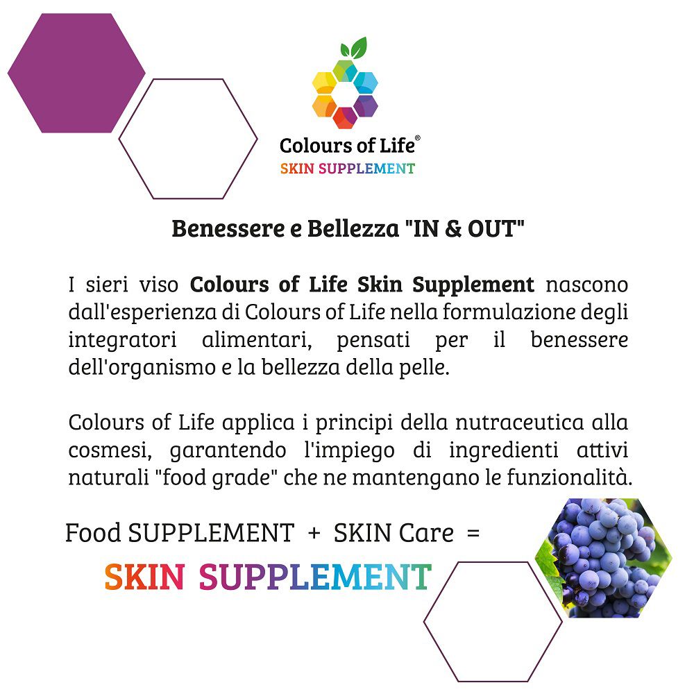 Colours of Life Skin Supplement: Wohlbefinden und Schönheit 'IN & OUT'.