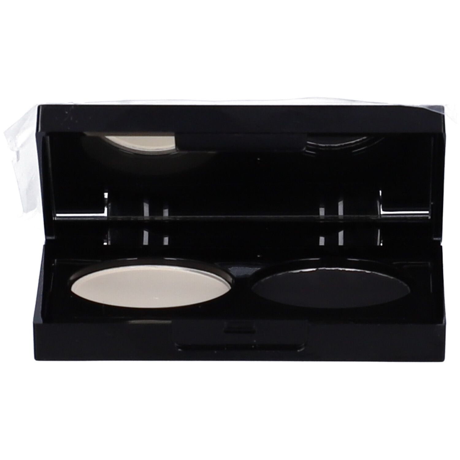 Palette Ombretto Duo Colore OM1 Smokey Eyes nera, due tonalità ovali, specchio nel coperchio.