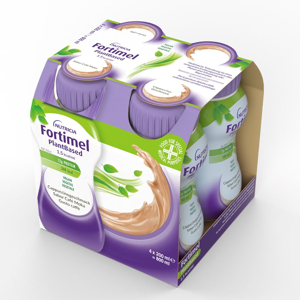 Nutricia Fortimel  Plant Based, Caffè, Ipercalorico, 4x200ml