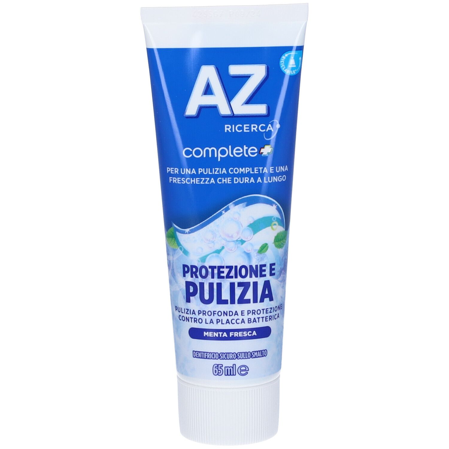 AZ Complete Zahnpasta-Tube, 65 ml, mit Schutz- und Reinigungsformel.