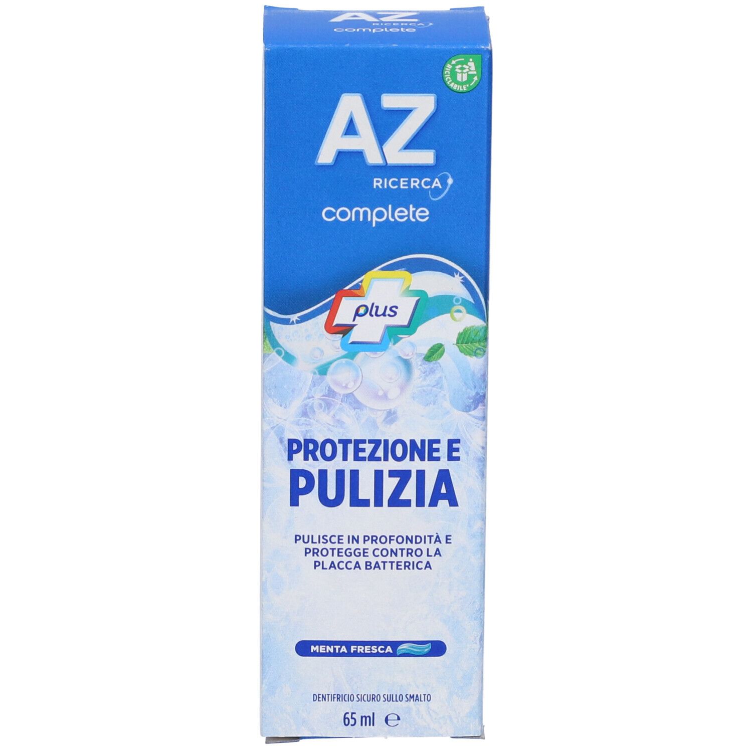 AZ Complete Mundspülung, 65 ml, mit "Protezione e Pulizia" Aufdruck.