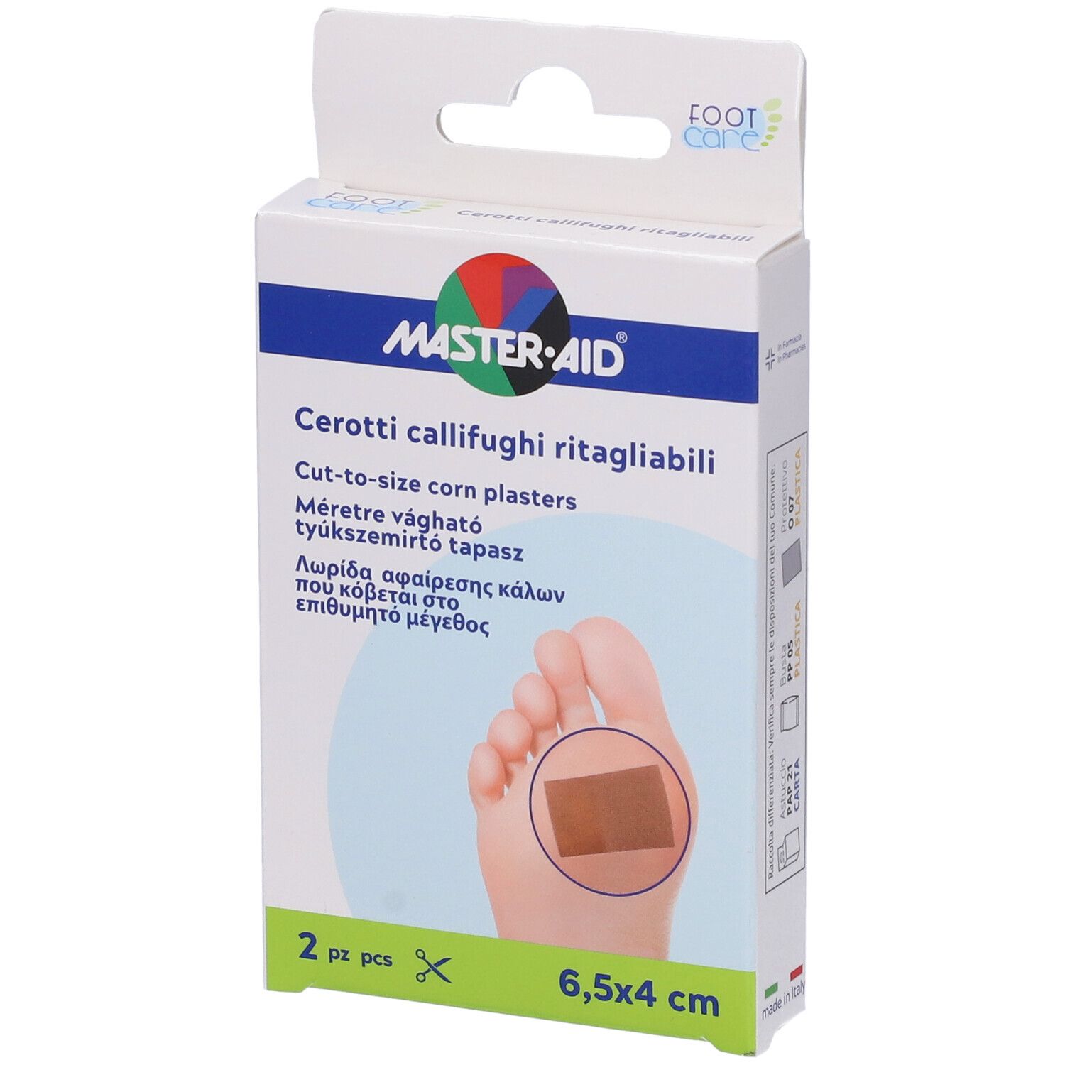 Cerotto Callifugo Master-Aid Footcare Ritagliabile 64X40 Mm 2 Pezzi B3