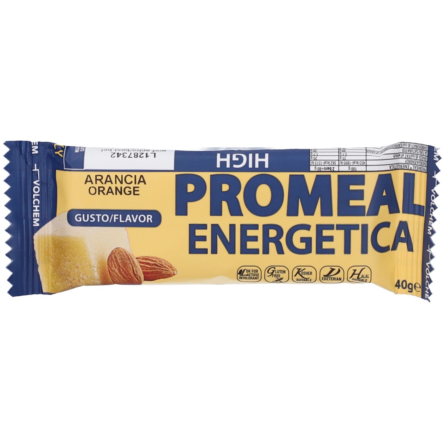 VOLCHEM Promeal Energetica Barretta Energetica Con Pasta Di Mandorle Gusto Arancia