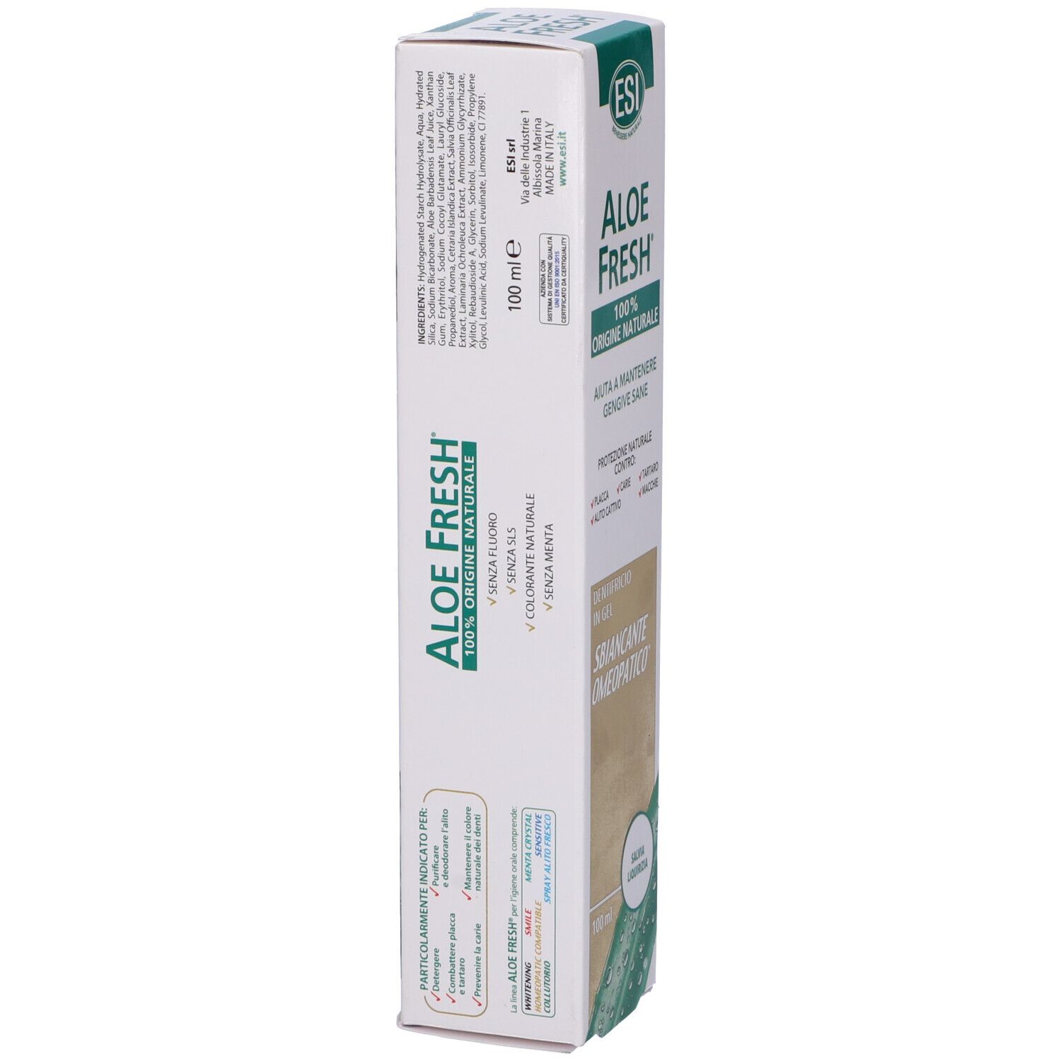 Aloe Fresh Zahnpasta-Karton, 100 ml, 100% natürliche Inhaltsstoffe.