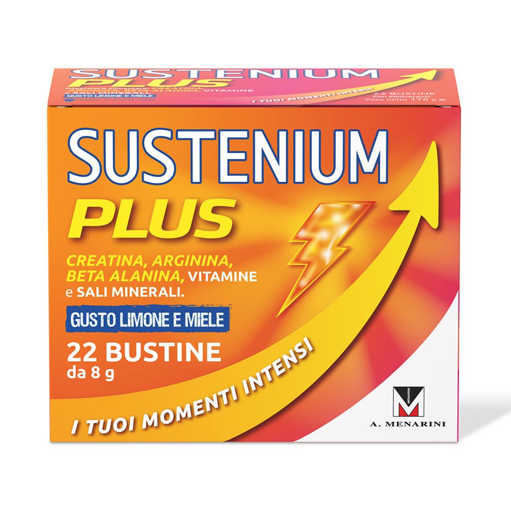 Image of SUSTENIUM PLUS Creatina Arginina Beta Alanina Vitamine e Sali Minerali Gusto Limone e Miele