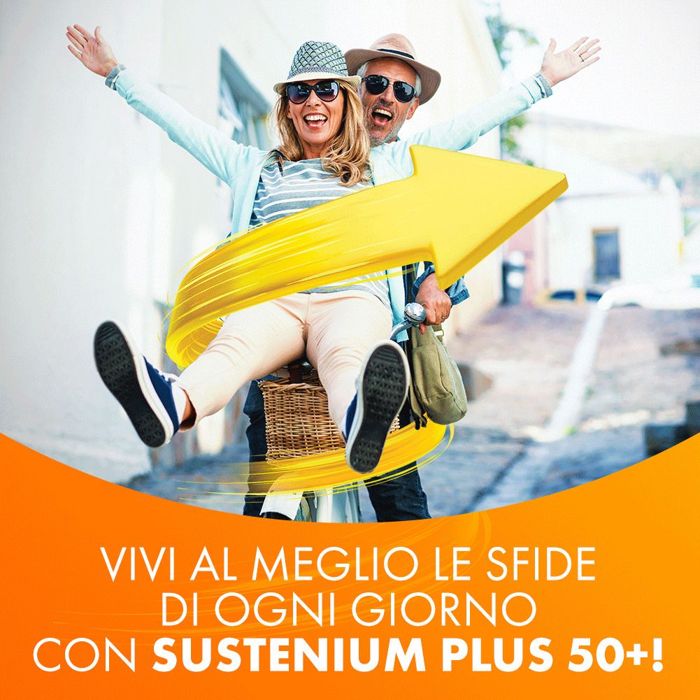 Couple à vélo. Sustenium Plus 50+ pour les défis quotidiens.