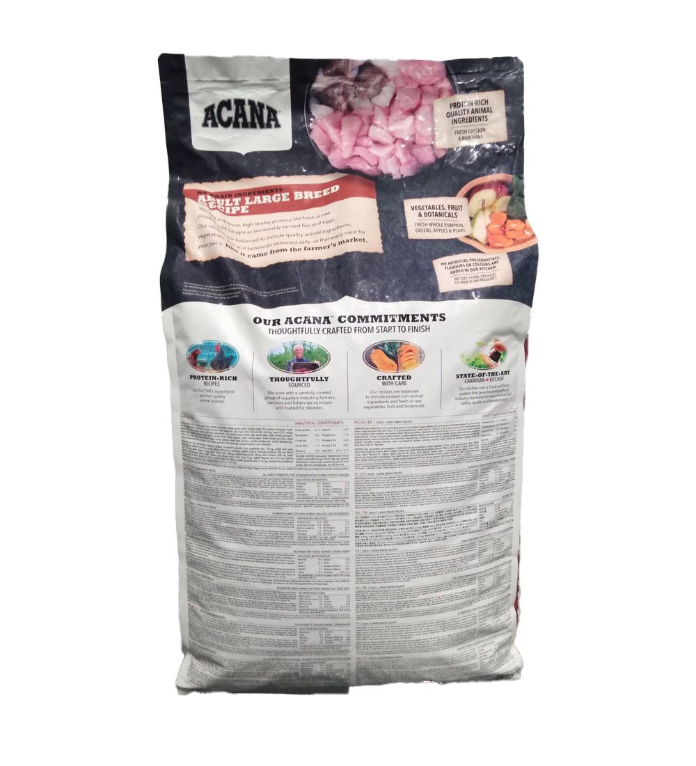 Acana Adult Large Breed Recipe – Trockenfutter für ausgewachsene Hunde großer Rassen – Huhn