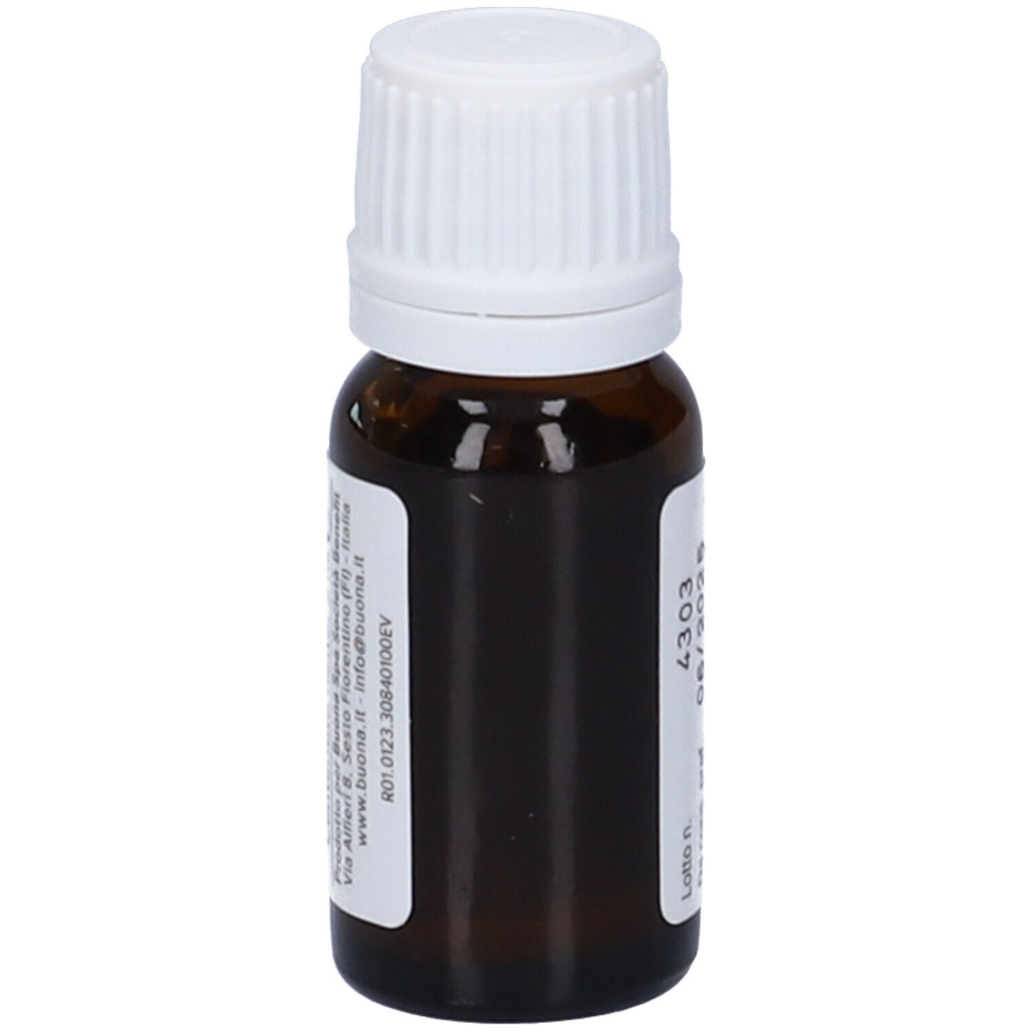 Flacone marrone con tappo bianco. Scritta Lactobif, gocce, ingredienti. Marchio Buona.