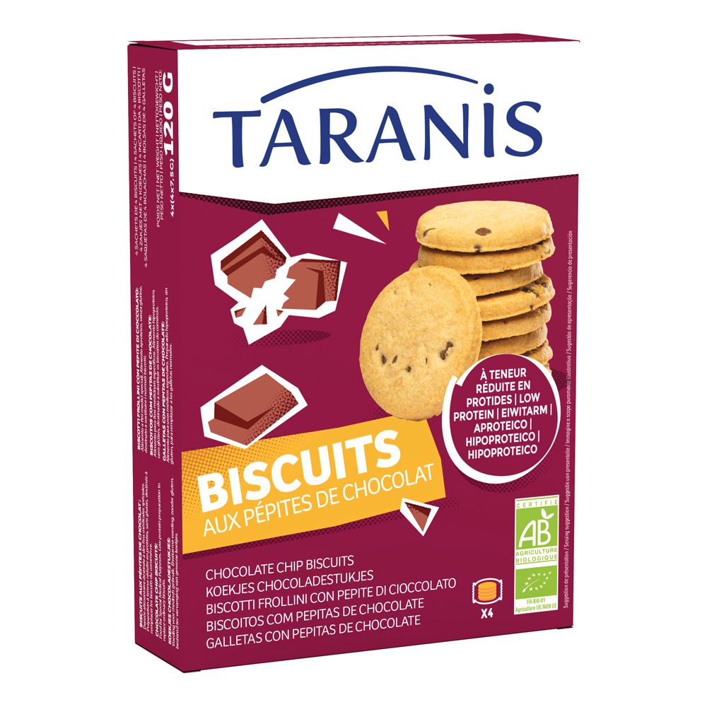 Taranis Biscotti Frollini Con Pepite Di Cioccolato 120 G g