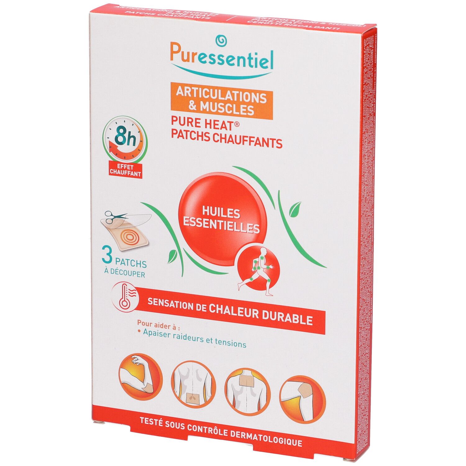 Puressentiel Heizpflaster für Gelenke und Muskeln, 3 Stück.