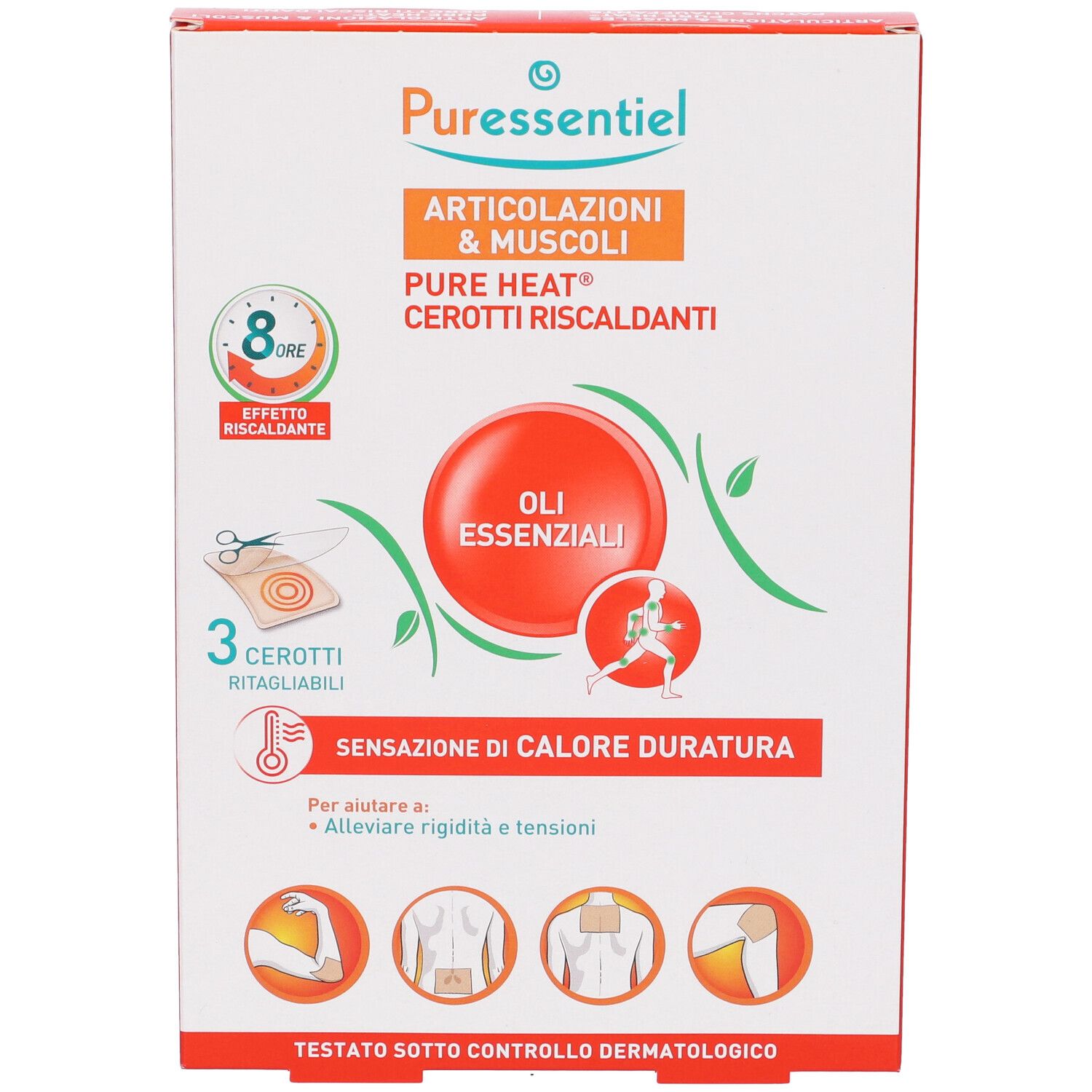 Puressentiel Heizpflaster für Gelenke und Muskeln, 3 Stück.
