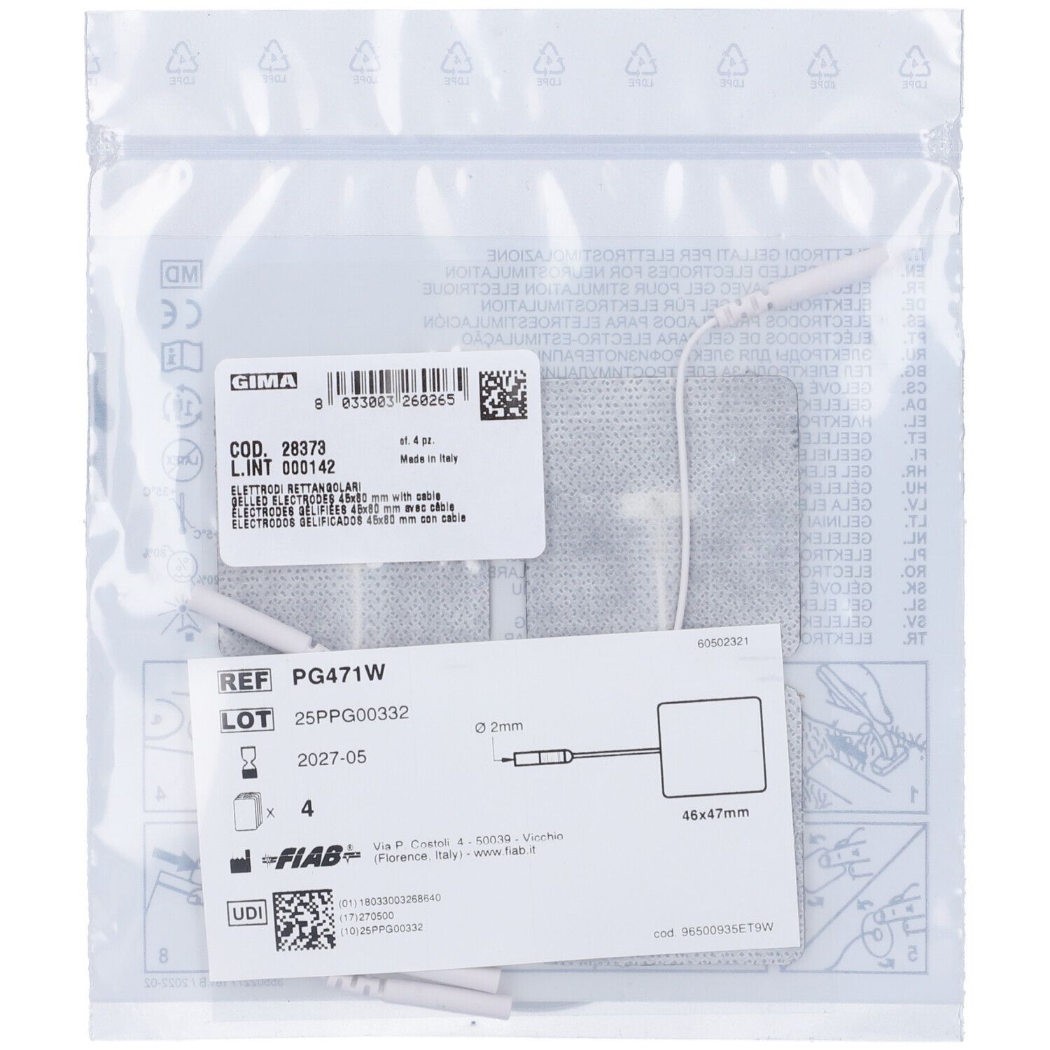 GIMA Elettrodi Rettangolari