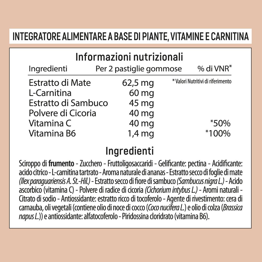 Informazioni nutrizionali e lista ingredienti. Lashilè Good Slim. Vegano.