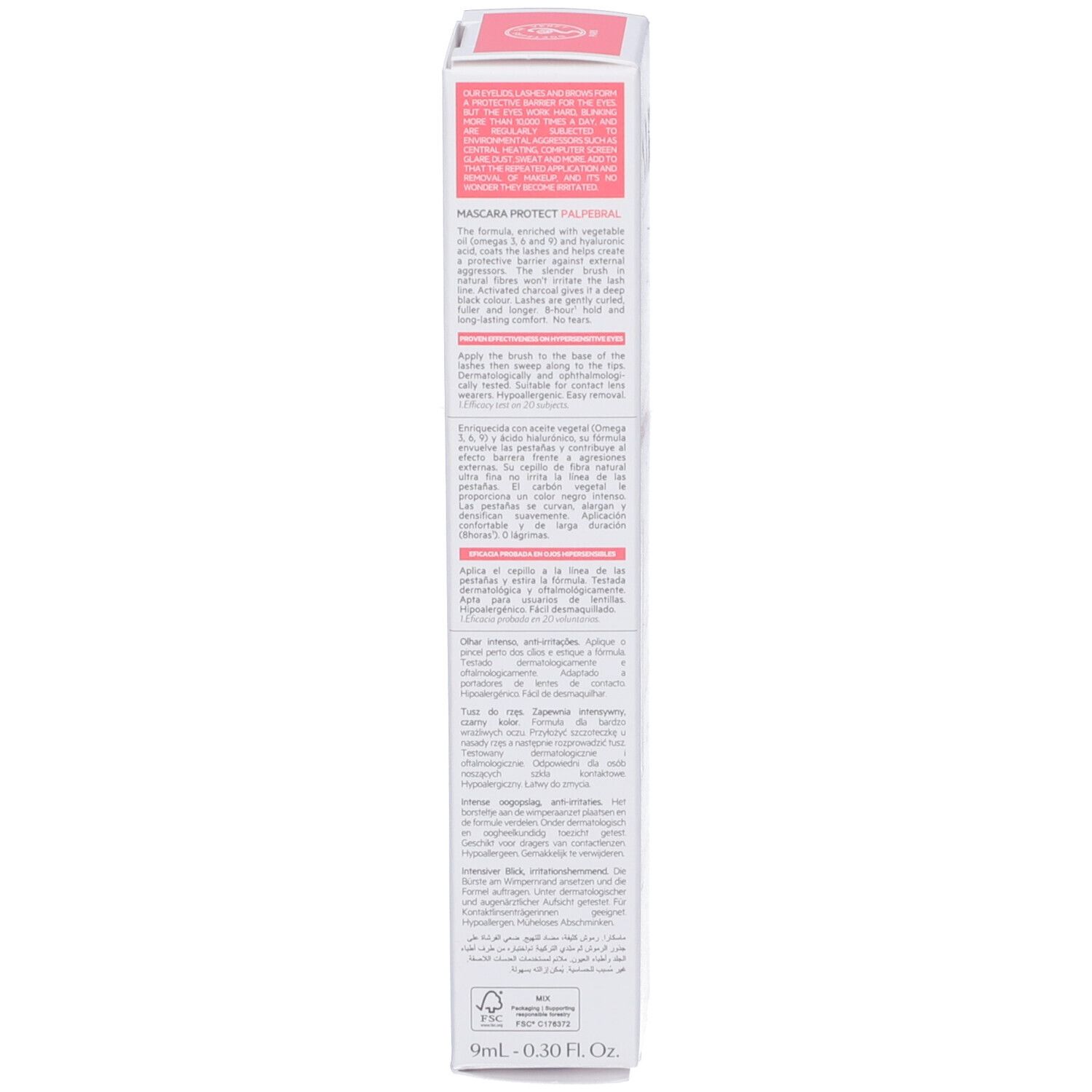 Verpackung für Mascara Protect Palpebral, 9ml.