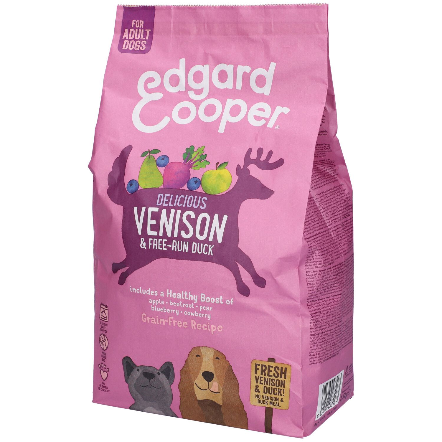 Edgard Cooper Carne Fresca di Cervo & Anatra Cani Adulti