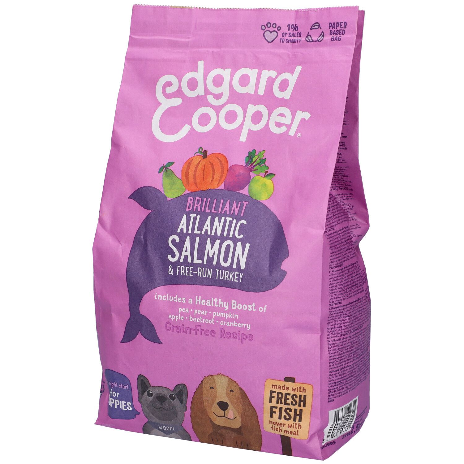 Edgard Cooper Salmone dell'Atlantico & Tacchino Allevato a Terra Cuccioli di Cane