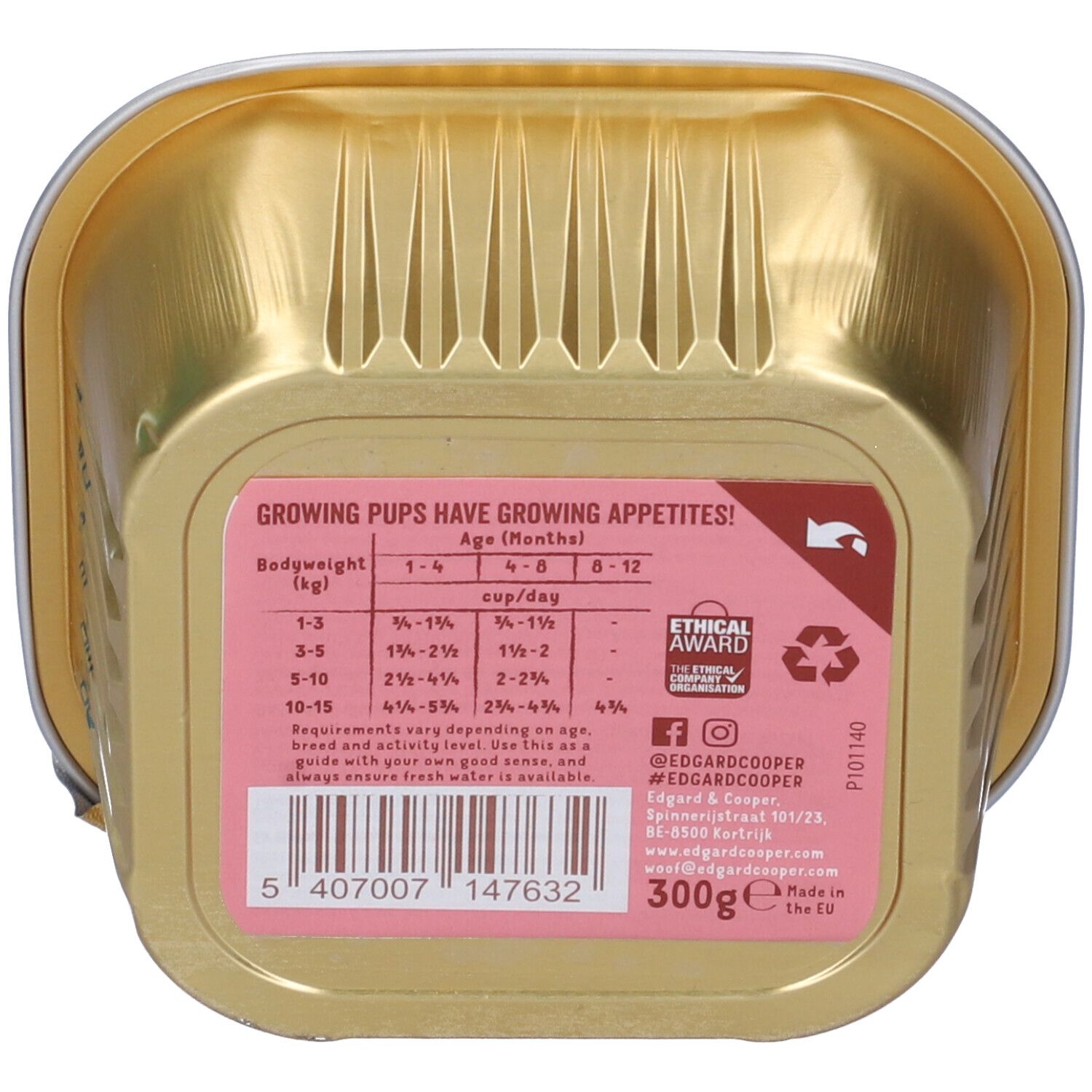 Edgard Cooper Alimento Umido per Cuccioli di Cane con Anatra & Pollo