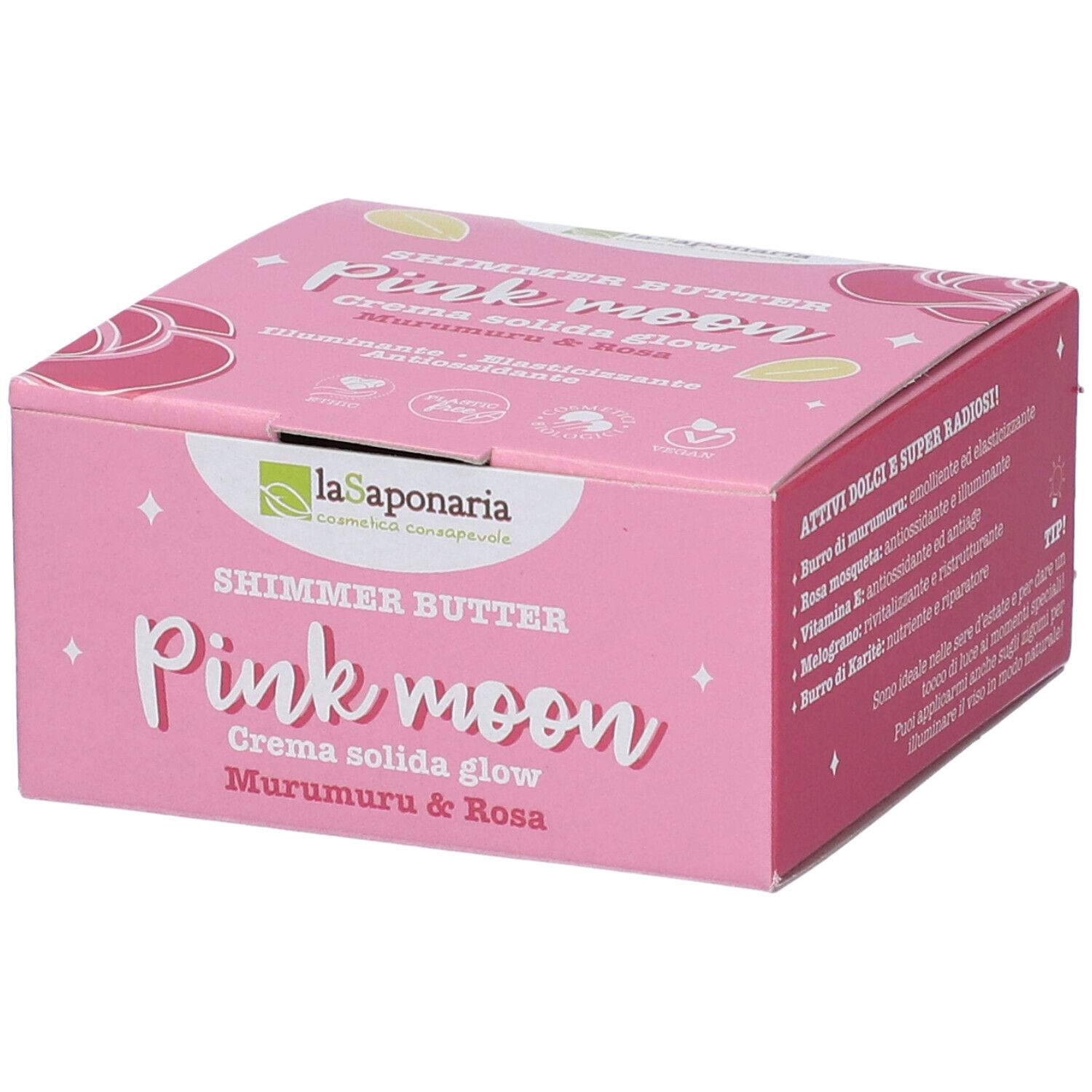 La Saponaria Crema Solida Corpo Glow PINK MOON