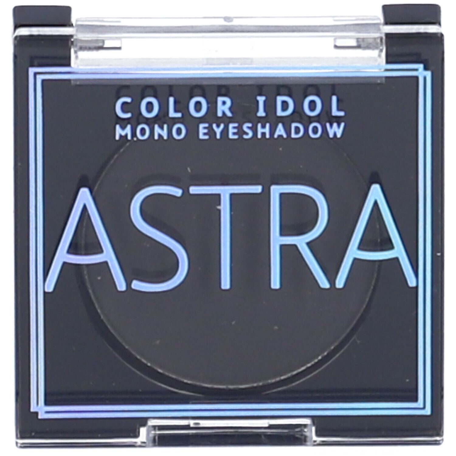 Confezione di ombretto quadrata. Marchio ASTRA, scritta COLOR IDOL MONO EYESHADOW.