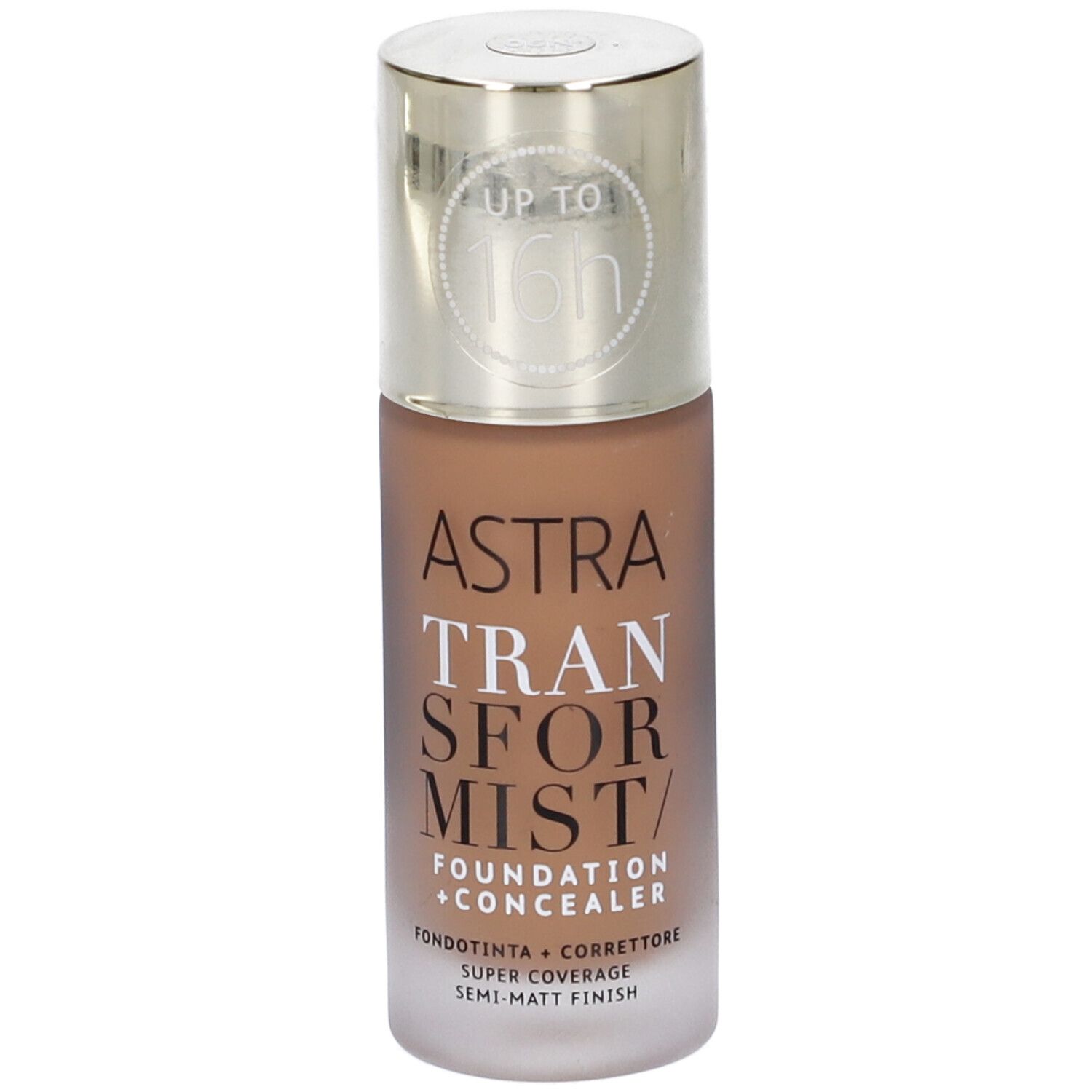 ASTRA Transformist Fondotinta + Correttore. Flacone. Tonalità 6N. Coprenza: Super. Semi-opaco.