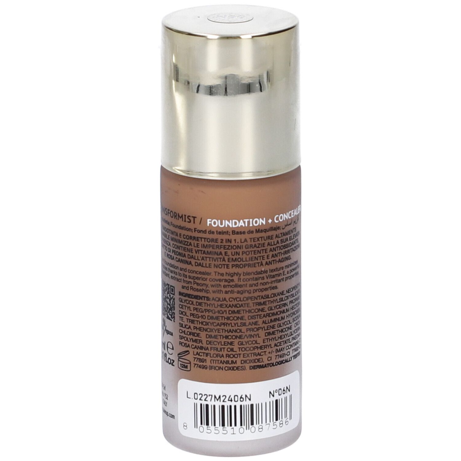 ASTRA Transformist Fondotinta + Correttore. Flacone. Tonalità 6N. Ingredienti e informazioni.