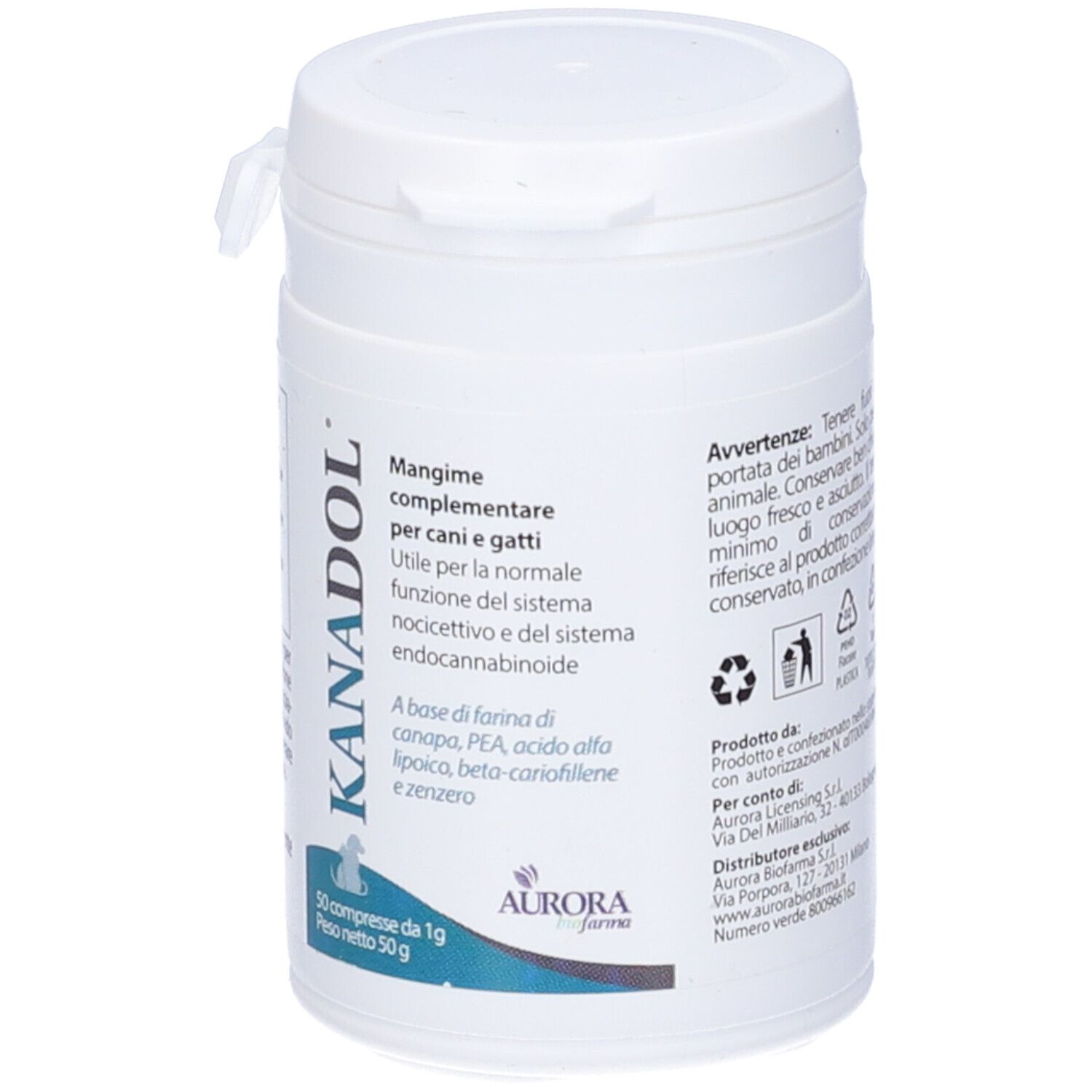 Kanadol Ergänzungsfuttermittel für Hunde und Katzen, 50 Tabletten à 1g, 50g.