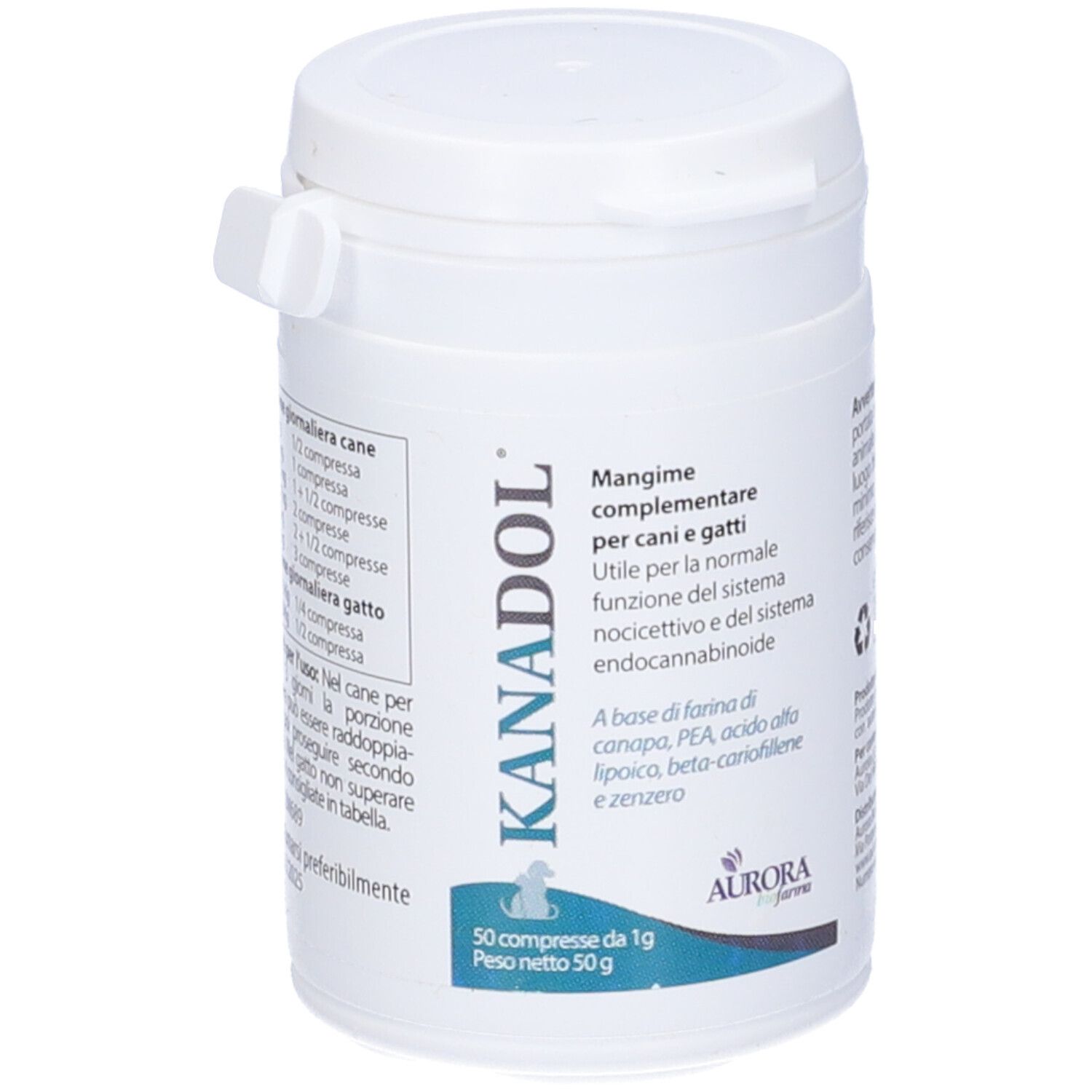 Kanadol Ergänzungsfuttermittel für Hunde und Katzen, 50 Tabletten à 1g, 50g.