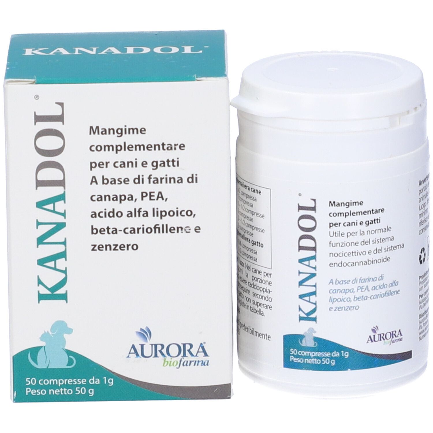 Kanadol Ergänzungsfuttermittel für Hunde und Katzen, 50 Tabletten à 1g, 50g.