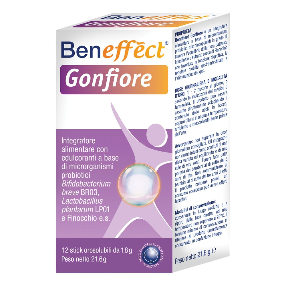 Beneffect Gonfiore 12 Stick Orosolubili Da 1,8 G