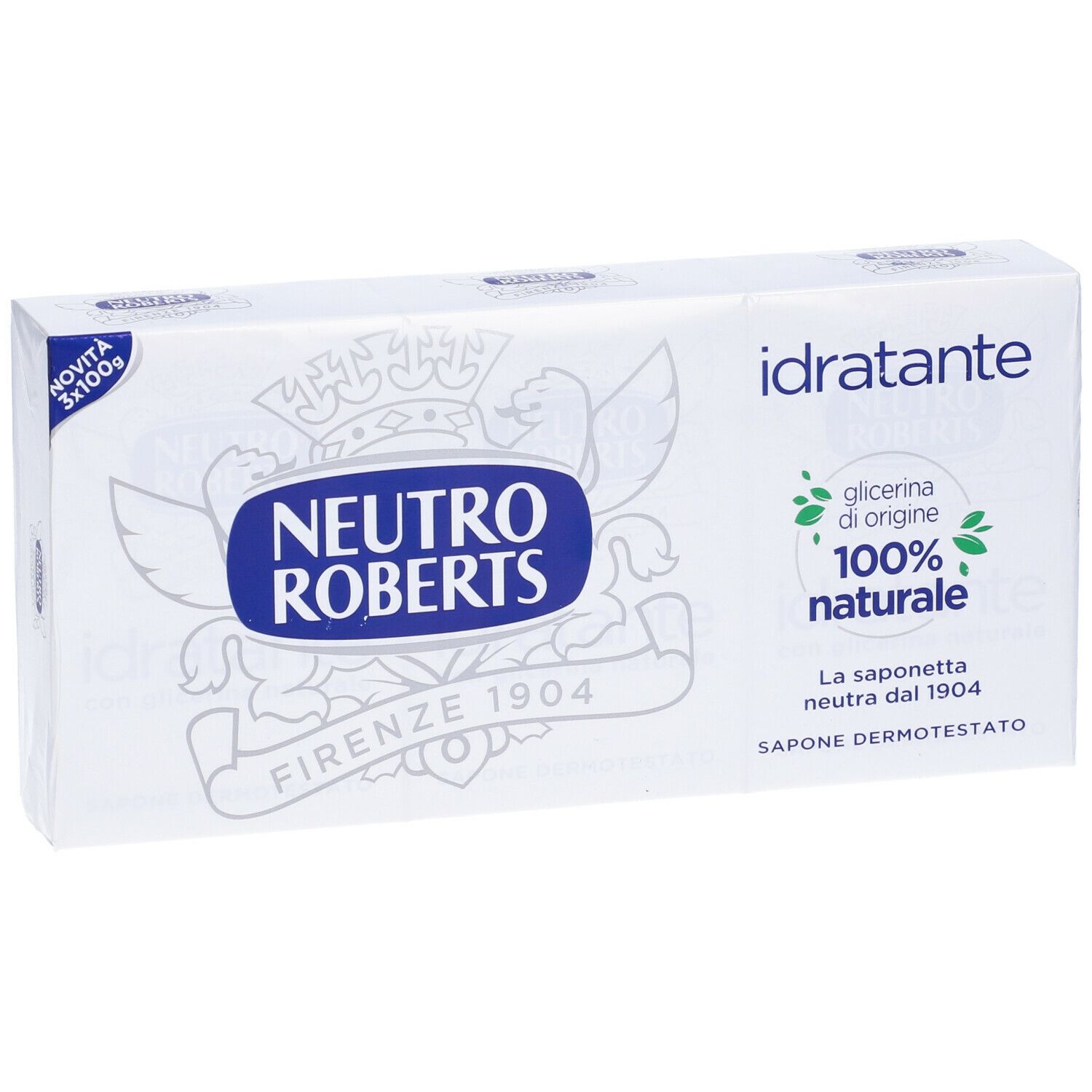 Confezione Neutro Roberts 'Idratante'. Contiene 3 saponette.