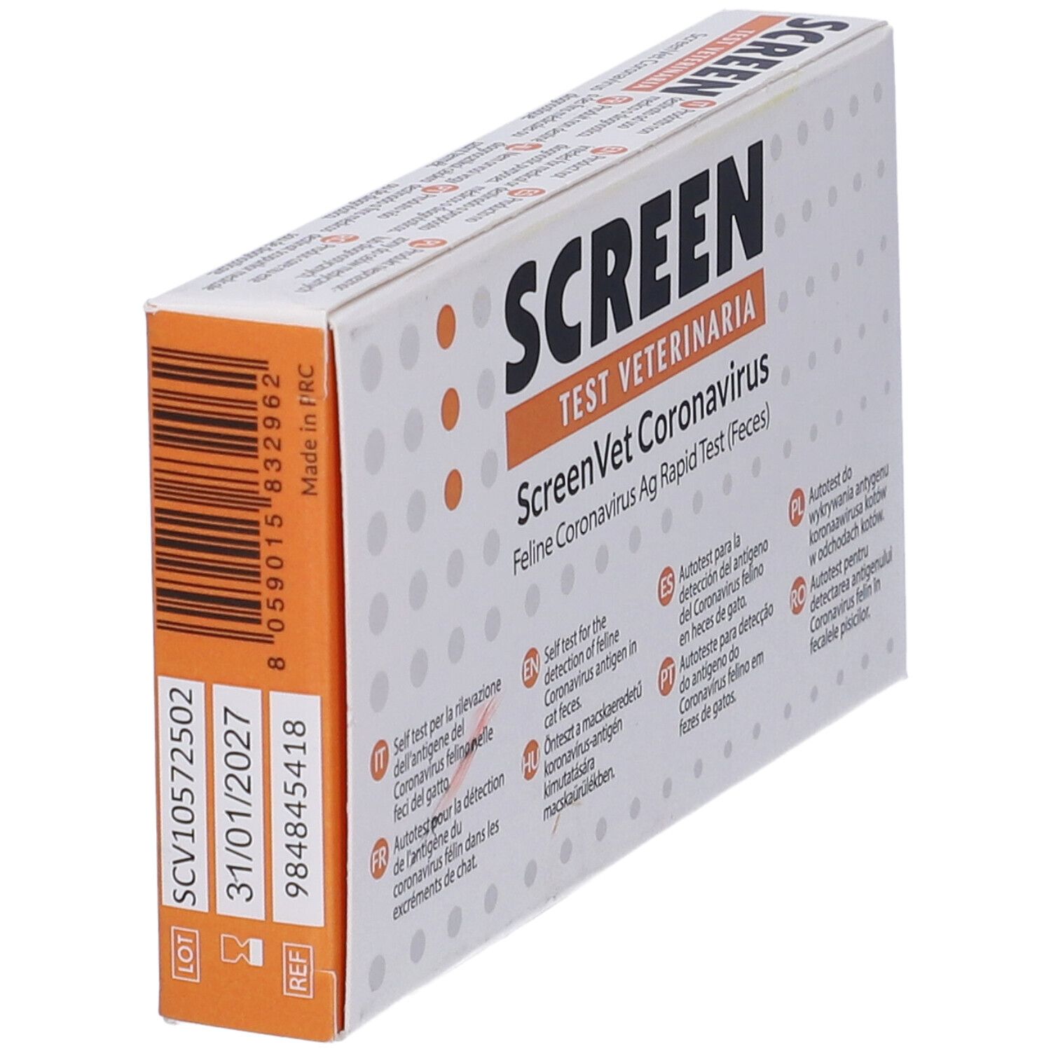 SCREEN Test Veterinaria Feline Coronavirus Ag Rapid Test (Feces) Karton.