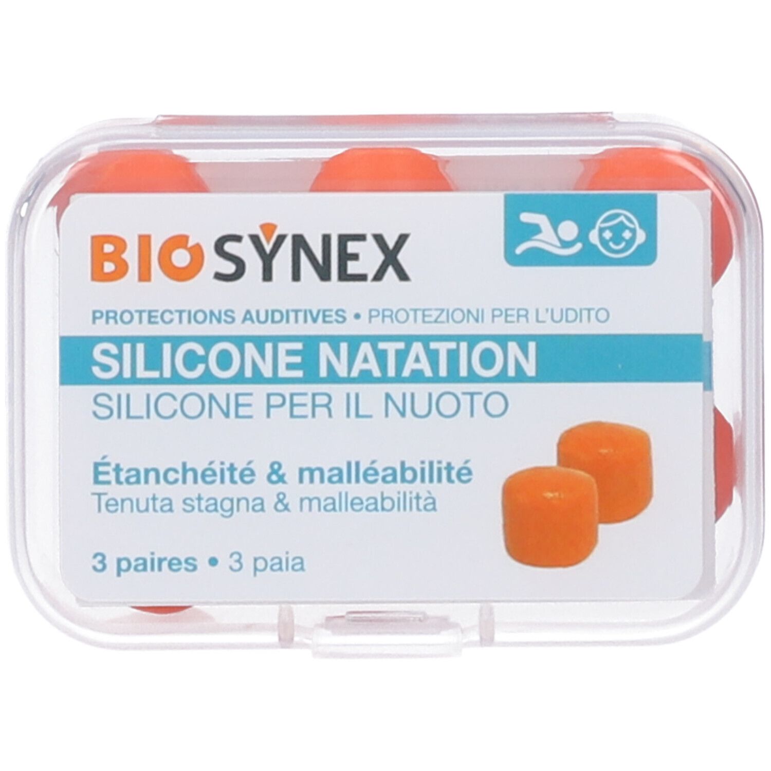 Biosynex Protezione Uditiva Nuoto Bambino 3 Paia