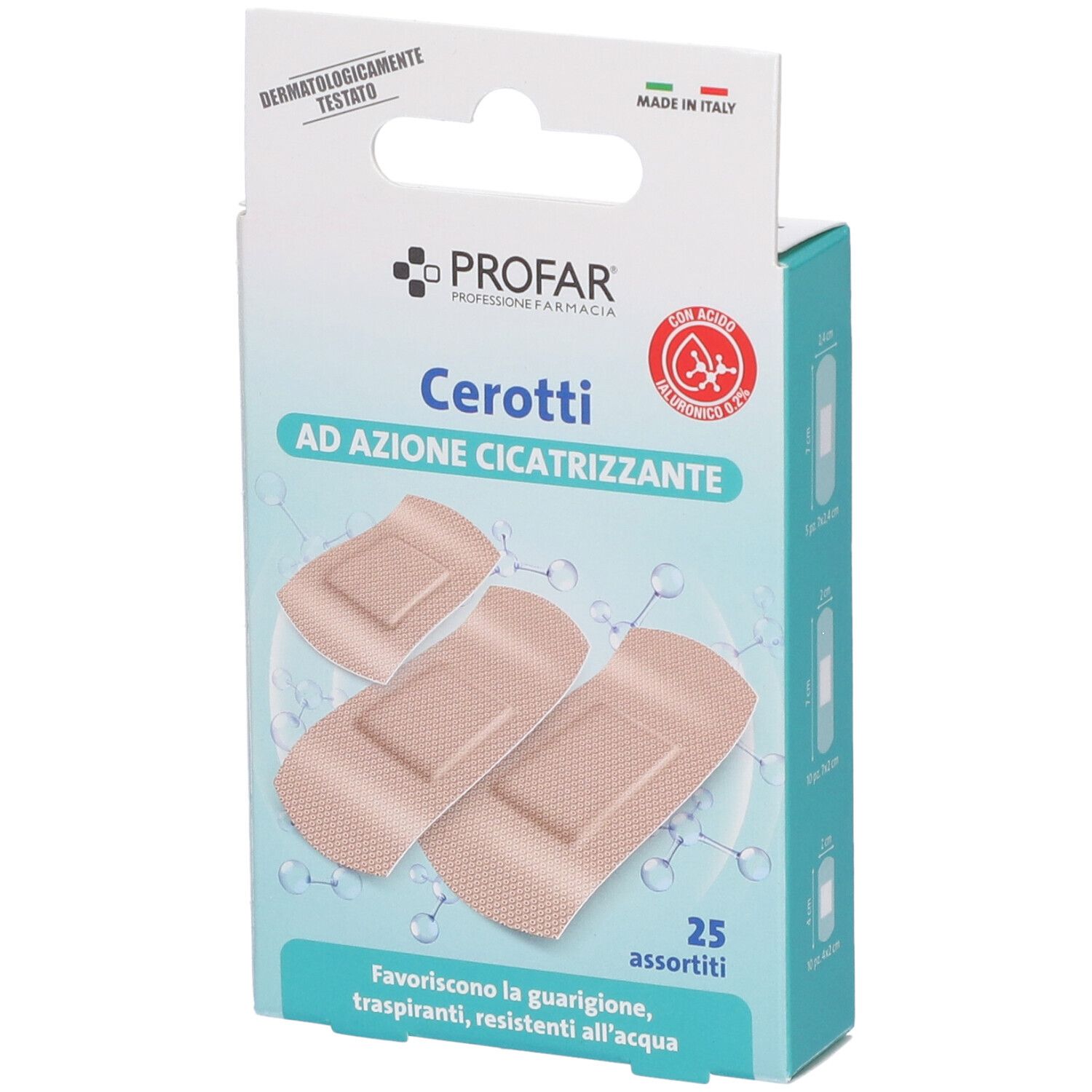 Profar Cerotti Acido Ialuronico Azione Cicatrizzante Assortiti 25 Pezzi