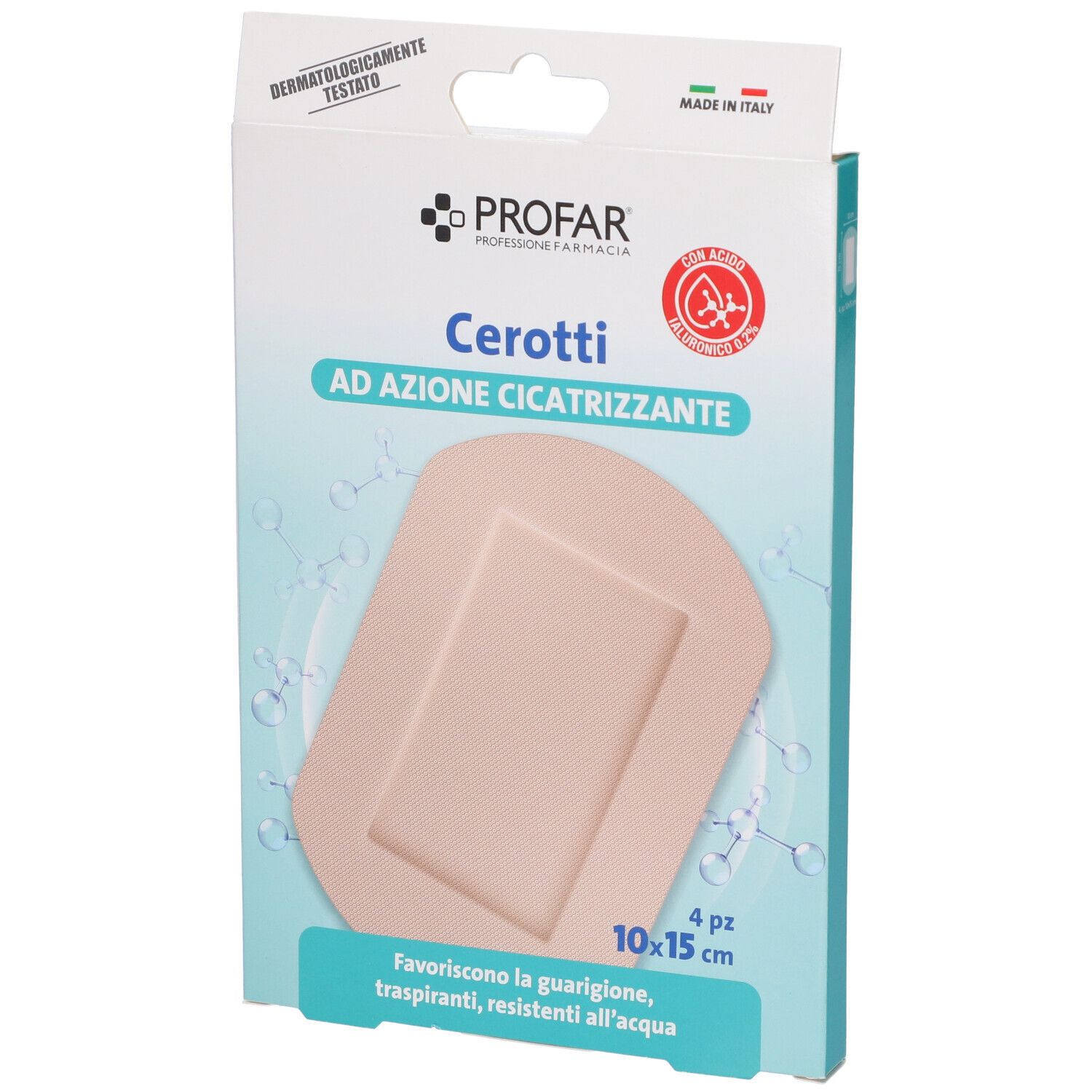 Profar Cerotti Acido Ialuronico Azione Cicatrizzante 10 x 15 cm 4 Pezzi