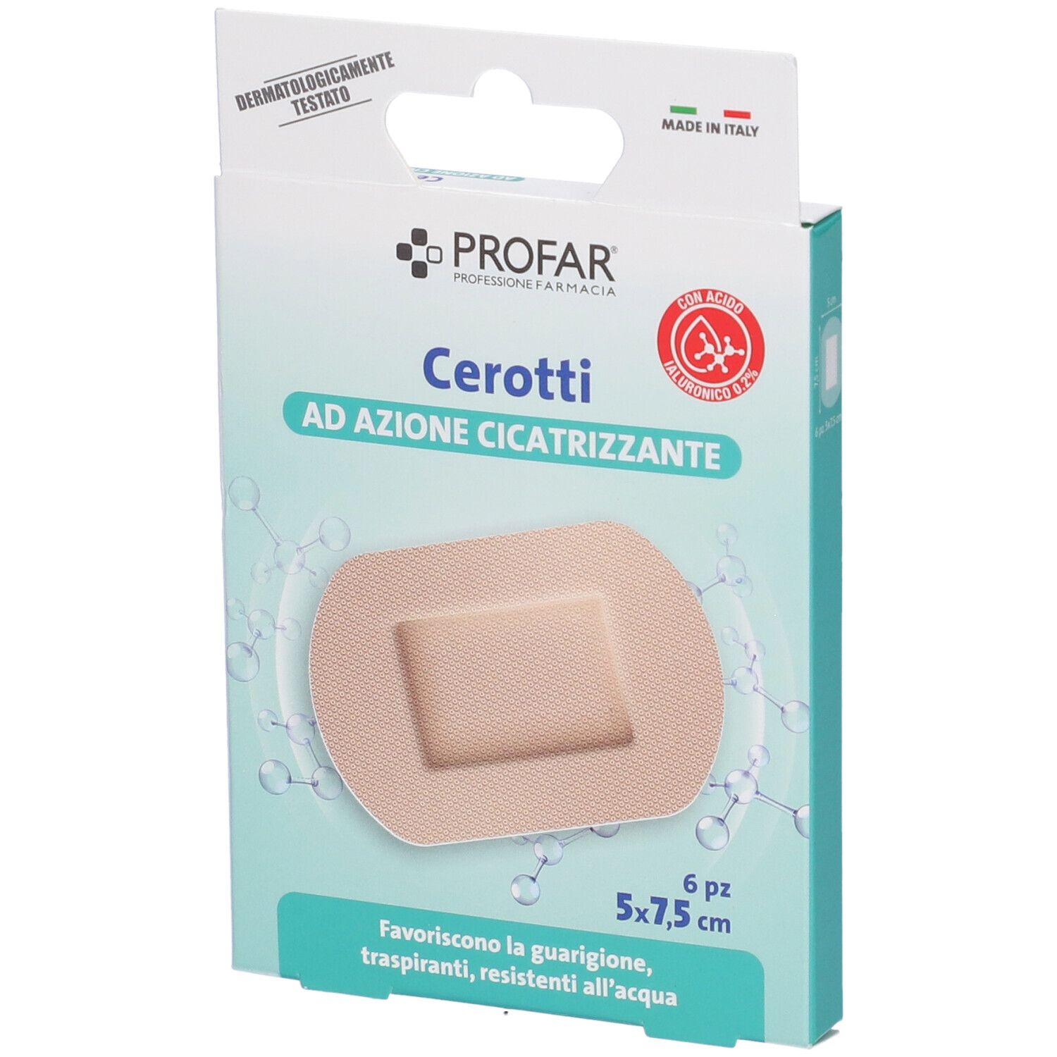 Profar Cerotti Acido Ialuronico Azione Cicatrizzante 5 x 7,5 cm 6 Pezzi