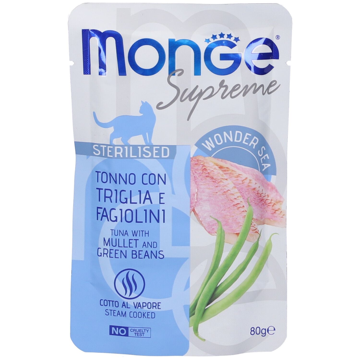 Monge Supreme Sterilised Bustine Gatto Tonno con Triglia e Fagiolini
