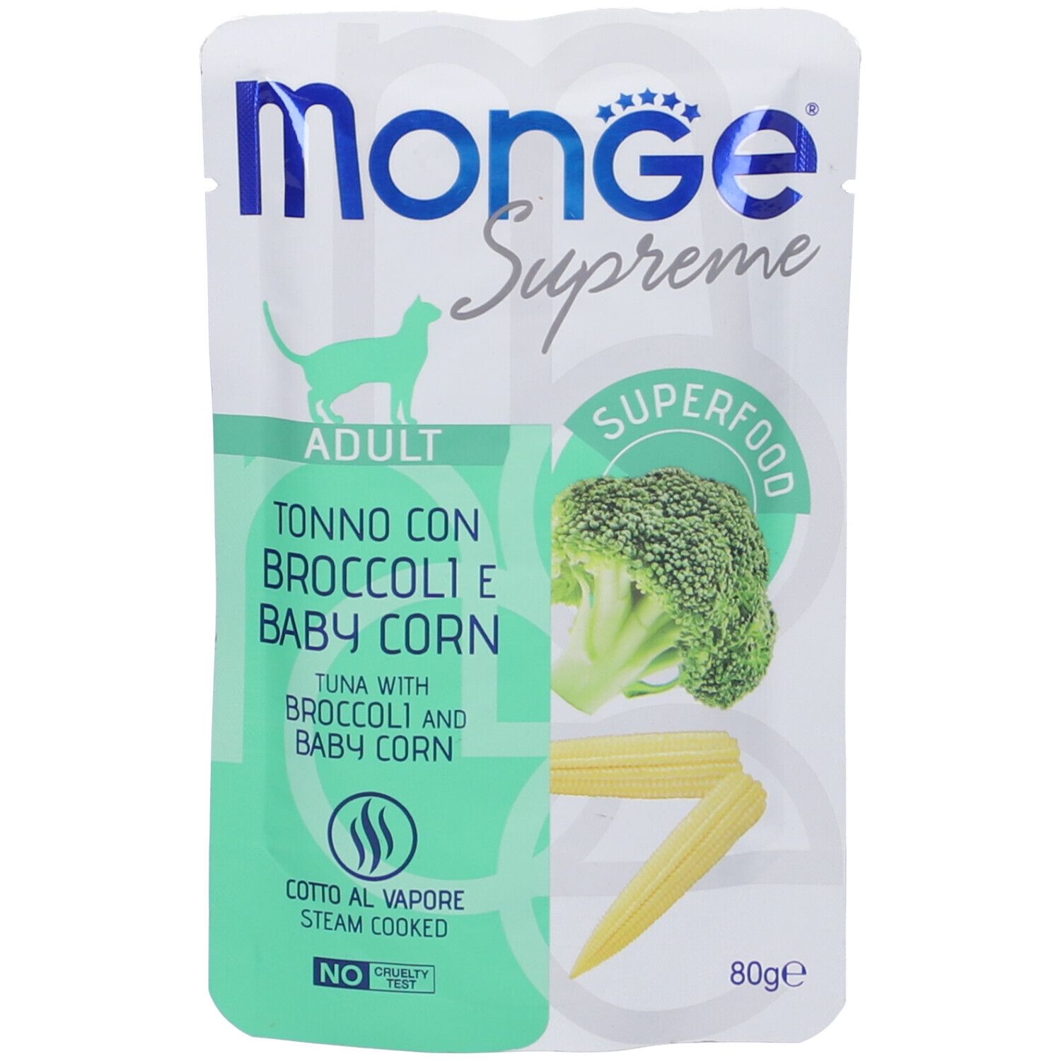 Monge Supreme Bustine Gatto Adulto Tonno Con Broccoli e Baby Corn