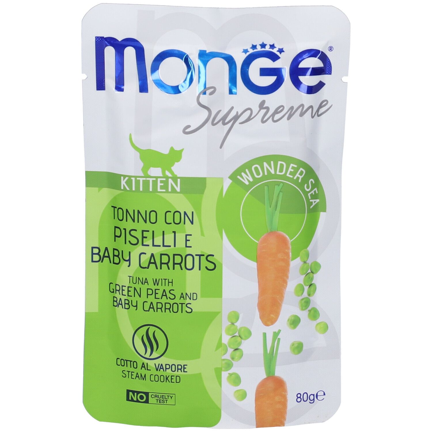 Monge Supreme Kitten Tonno Con Piselli E Baby Carrots Gattini